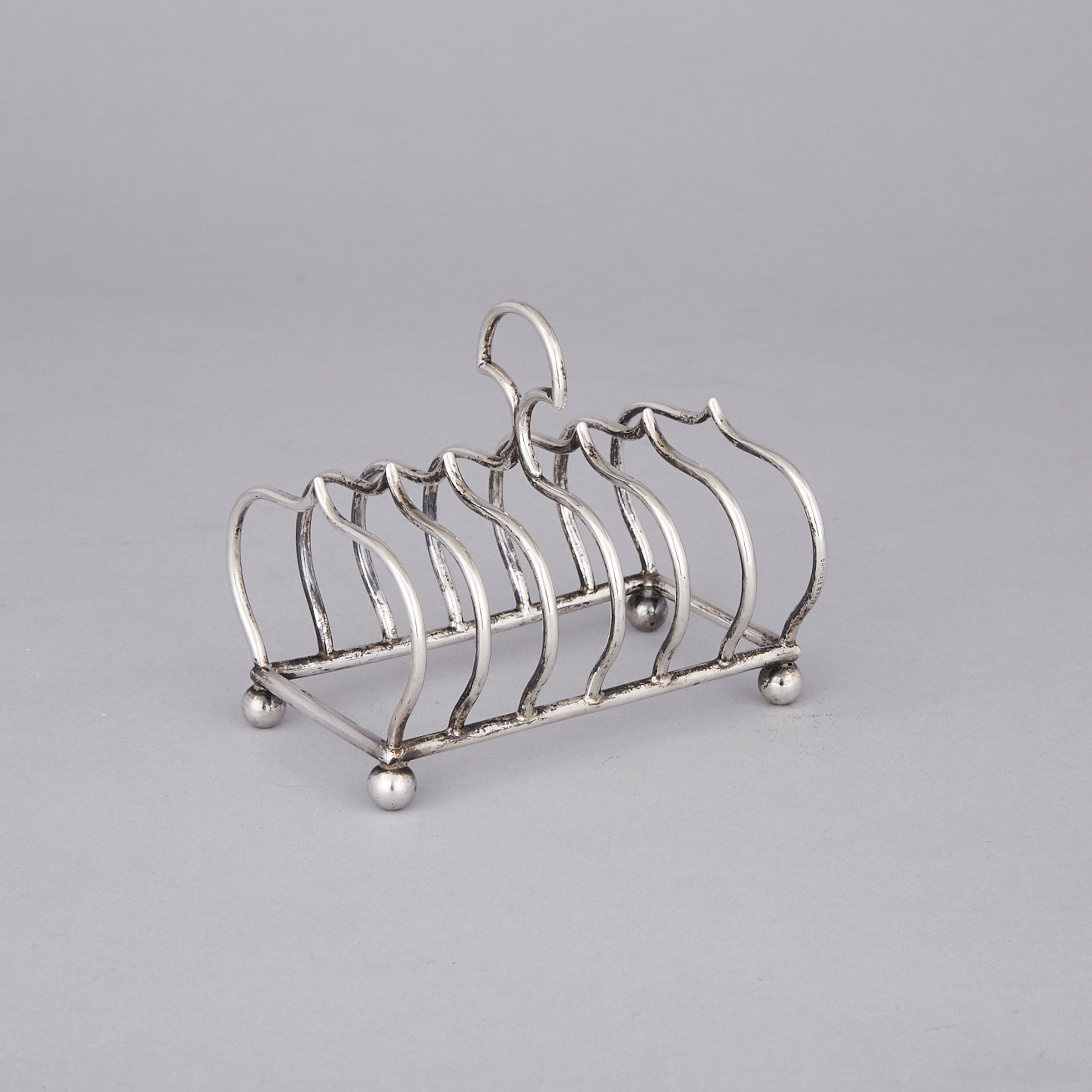 Canadian Silver Seven-Bar Toast Rack, Henry Birks & Sons, Montreal, Que,. c.1904-24