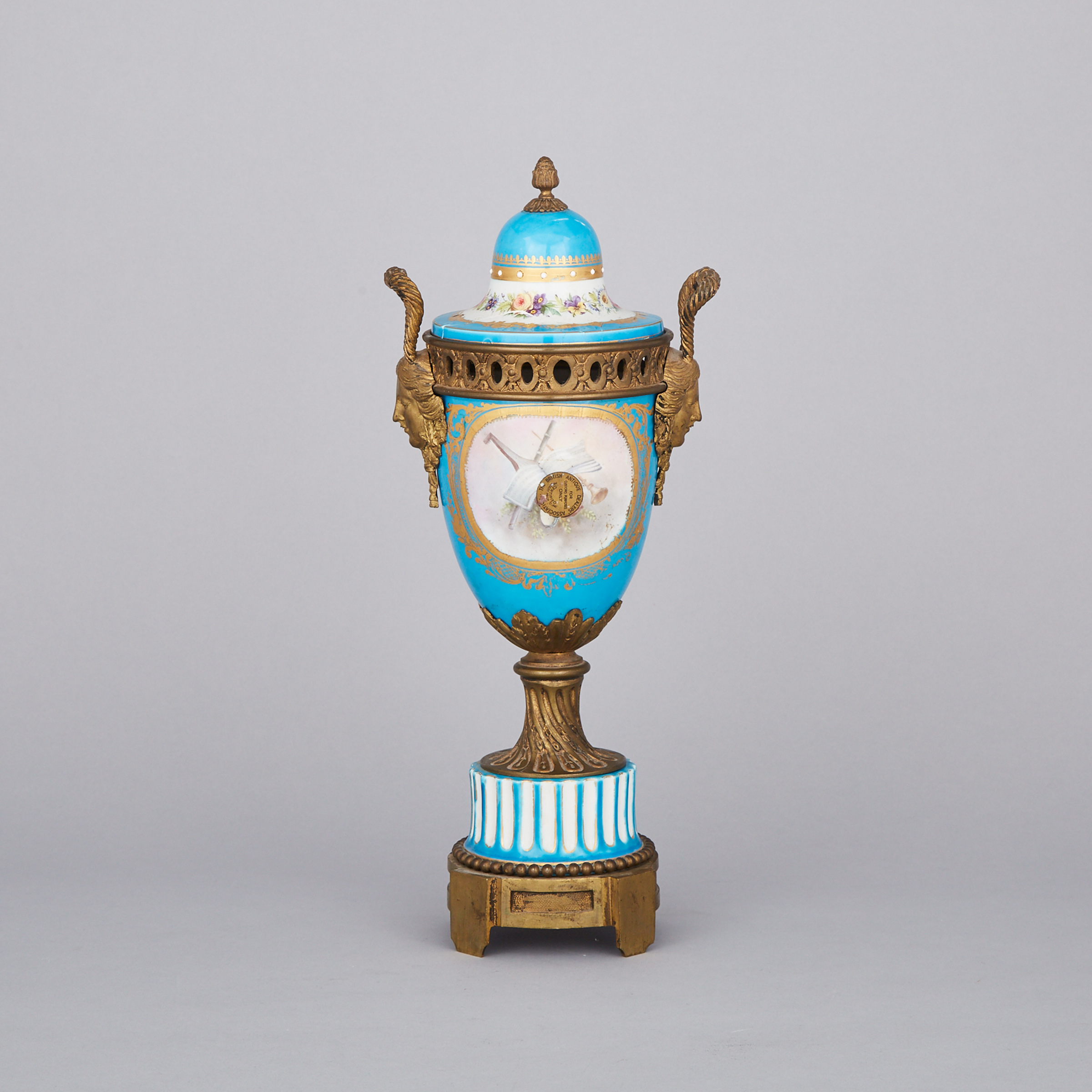 Ormolu Mounted ‘Sèvres’ Two-Handled Urn and Cover, late 19th century