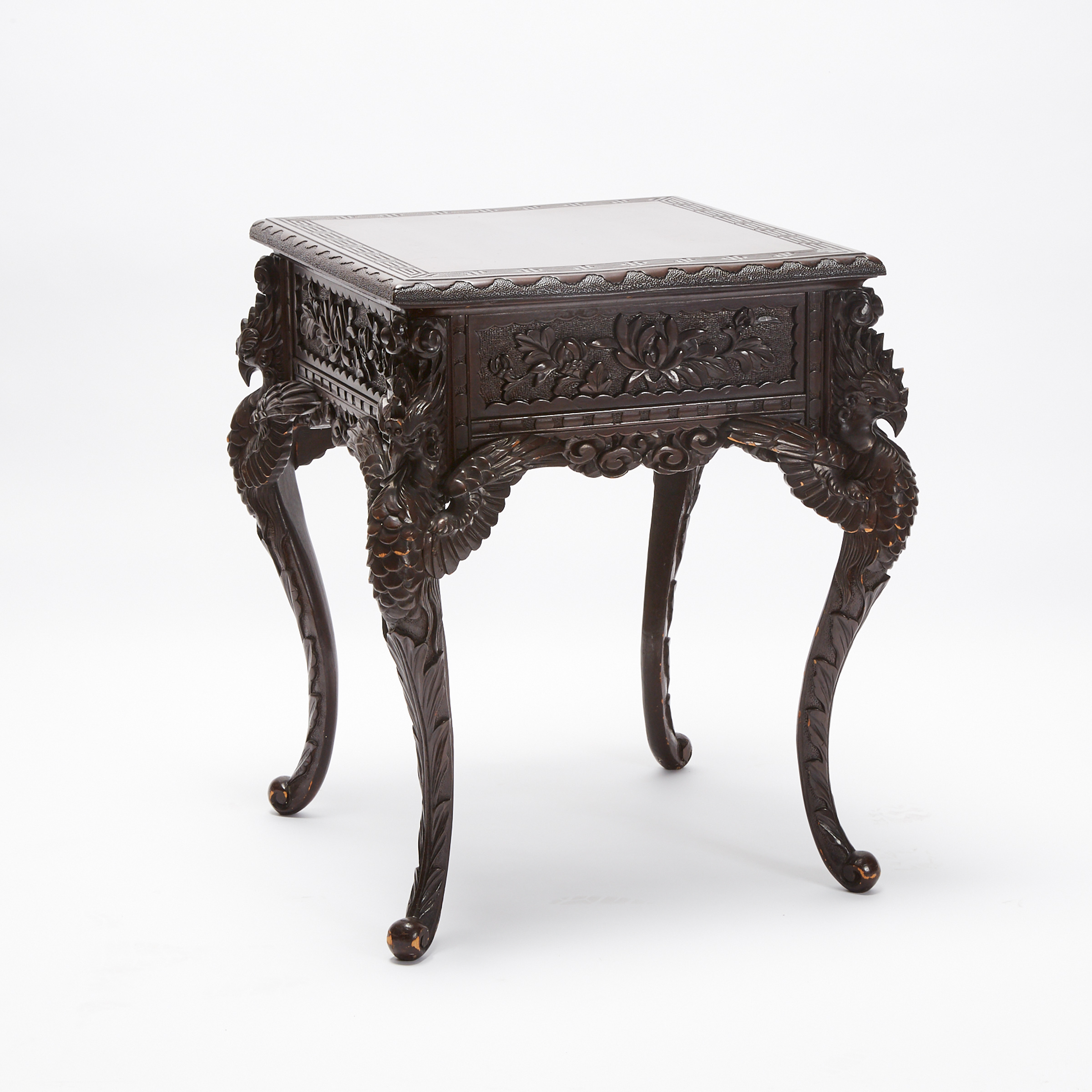 Renaissance Revival Carved Walnut Lamp Table, early 20th century