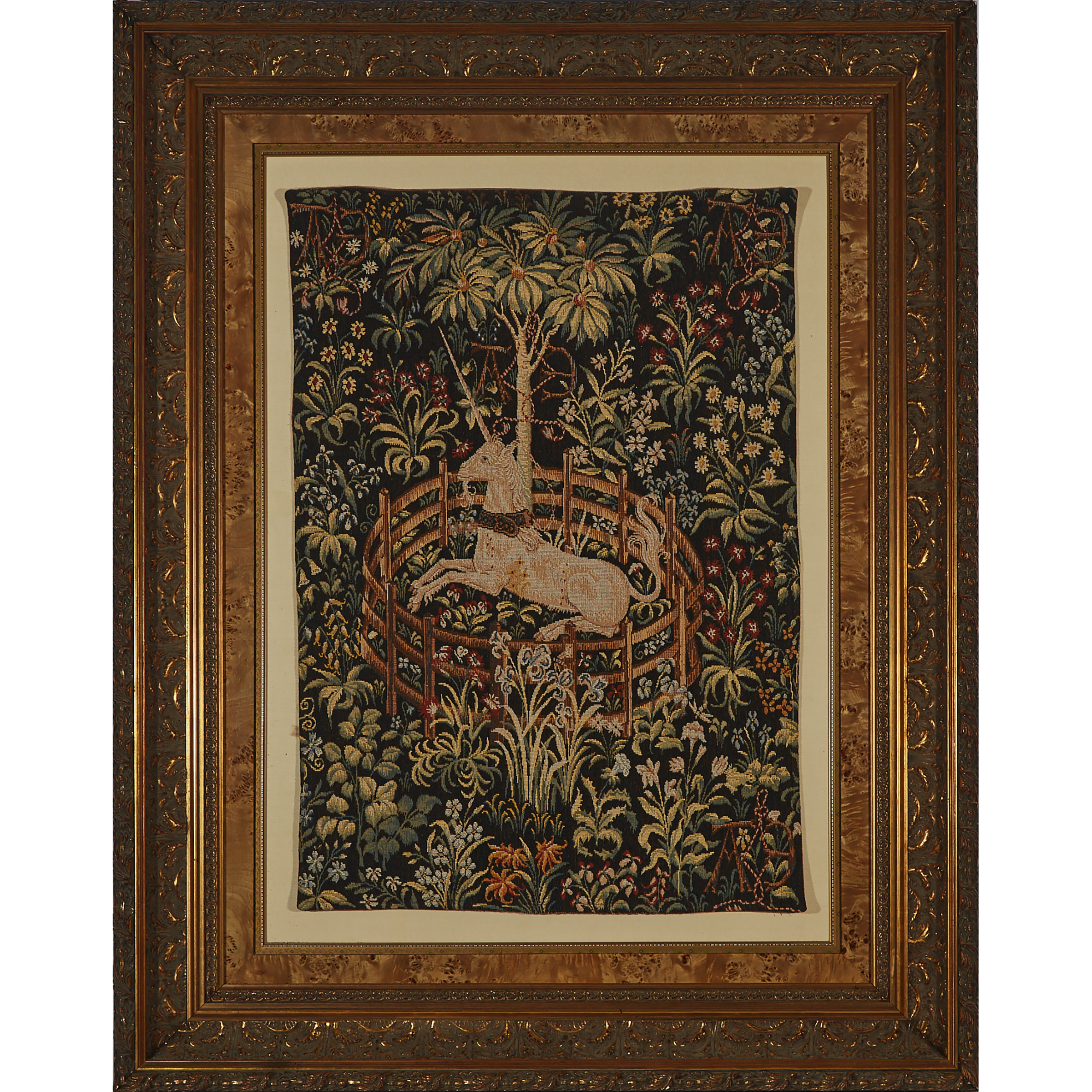 Belgian Tapestry: ‘The Unicorn In Captivity’, 20th century