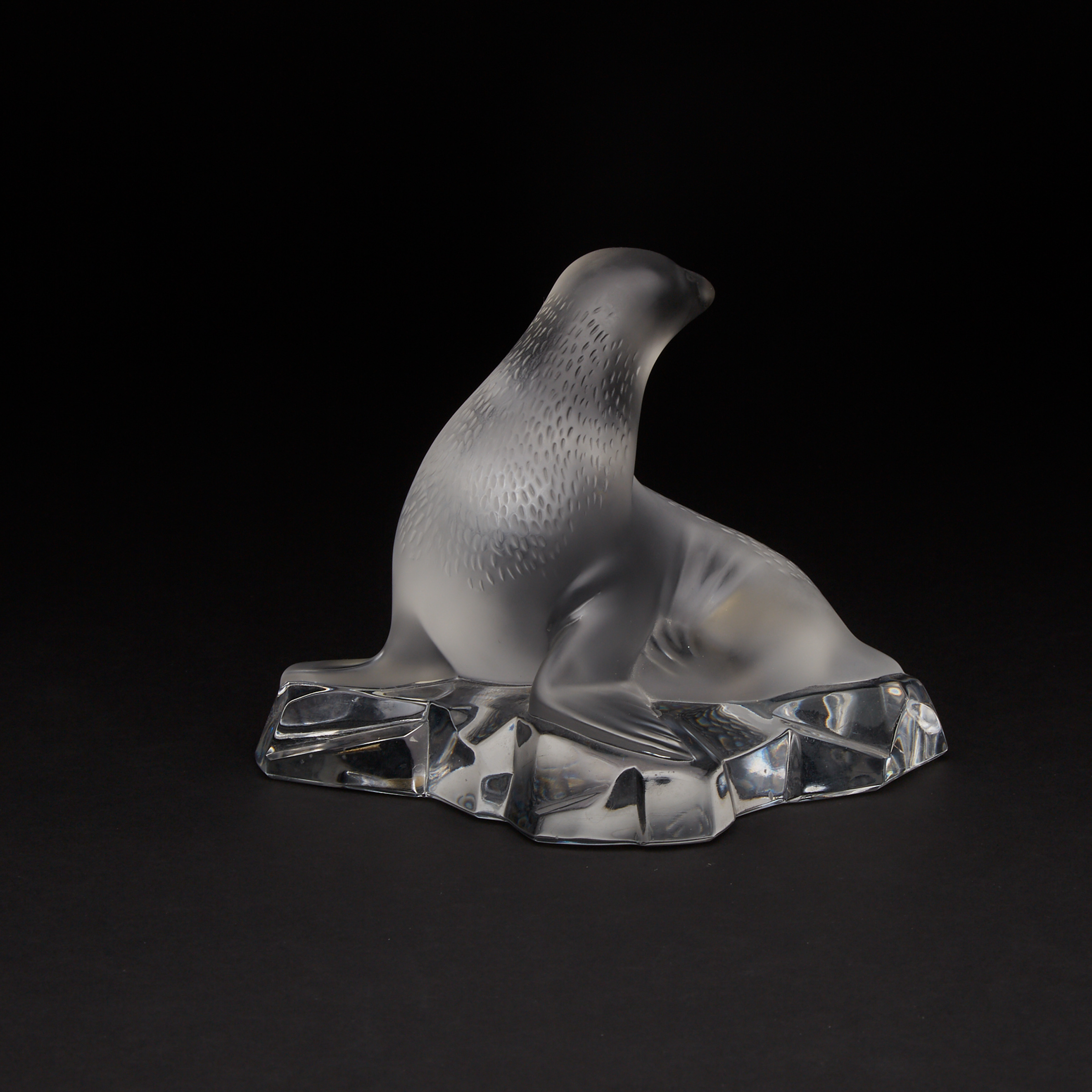 Lalique Moulded and Partly Frosted  Model of a Seal, post-1978