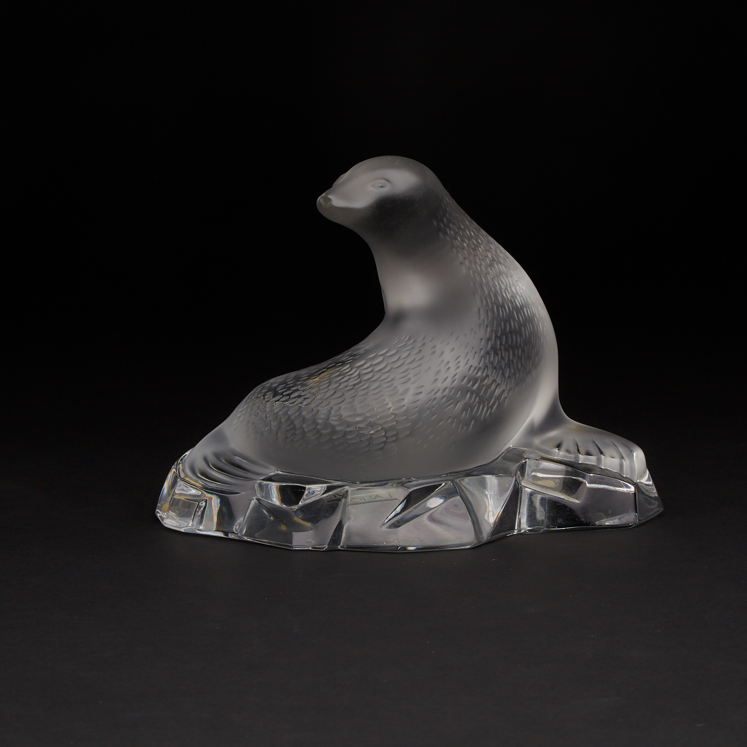 Lalique Moulded and Partly Frosted  Model of a Seal, post-1978