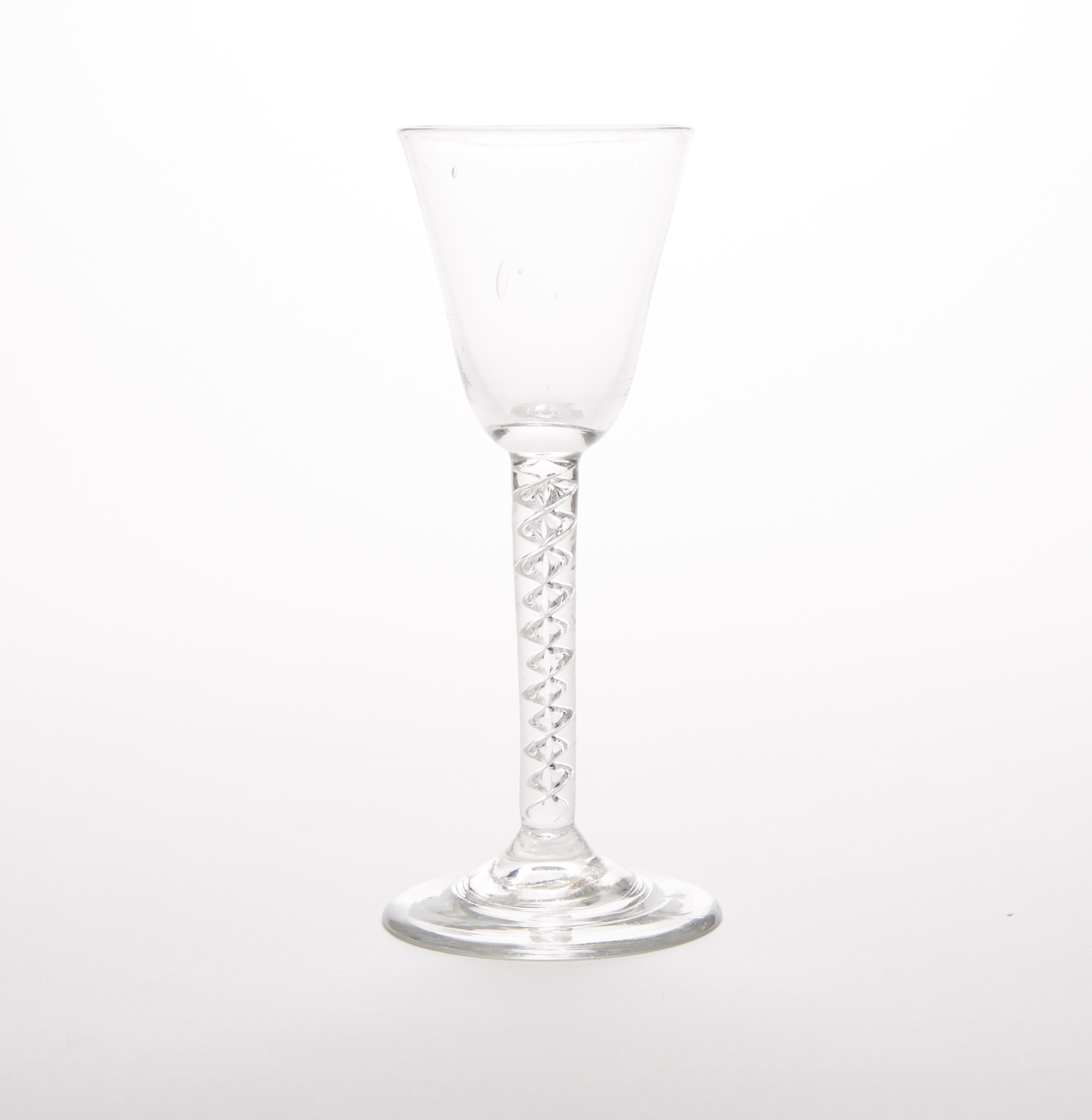 English Airtwist Stemmed Wine Glass, mid-18th century