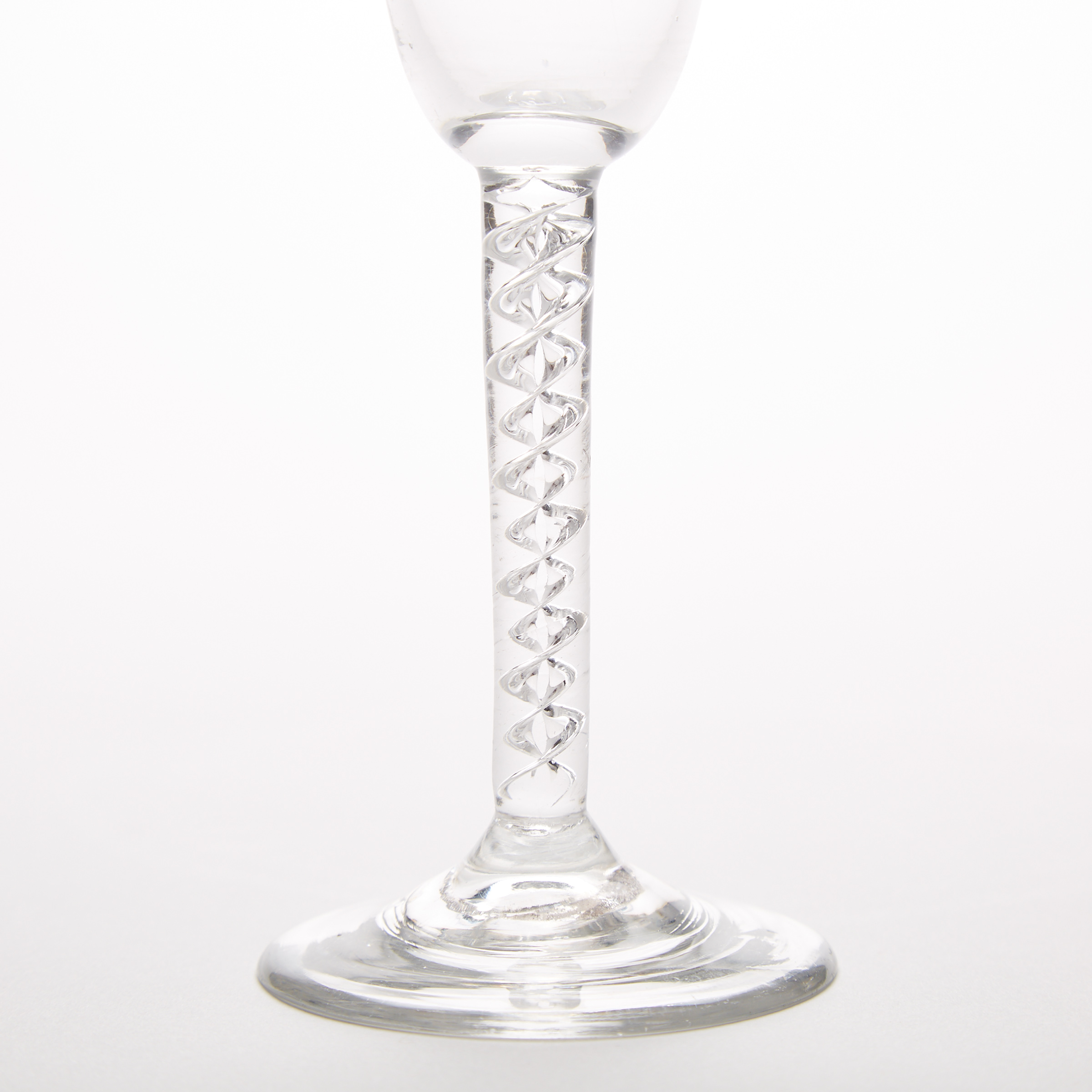 English Airtwist Stemmed Wine Glass, mid-18th century