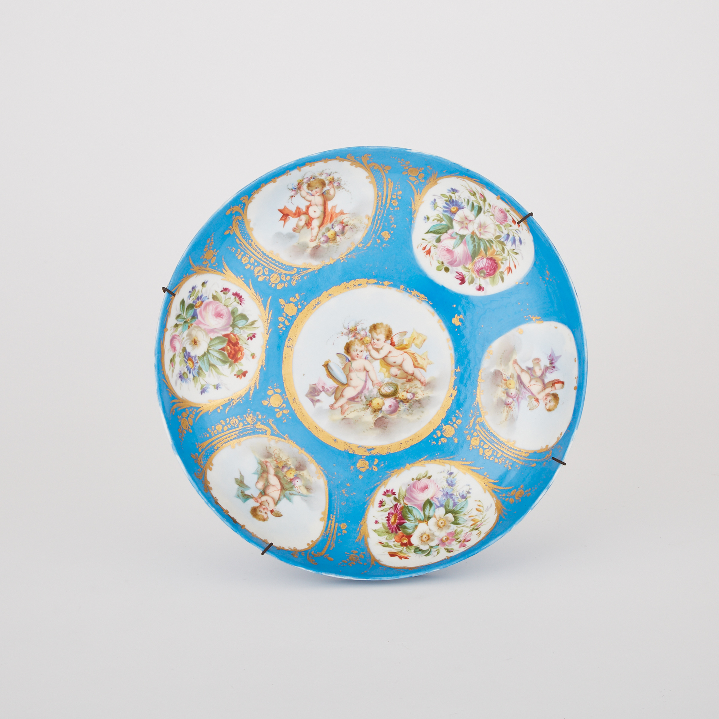 ‘Sèvres’ Bleu Céleste Ground Circular Dish, late 19th century