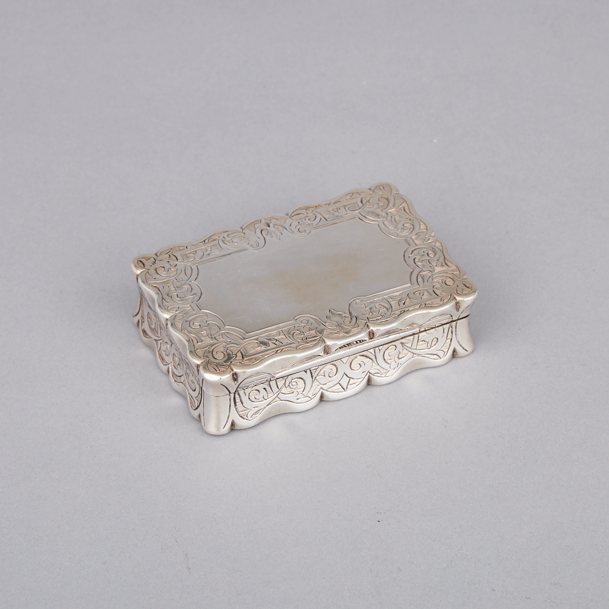 Victorian Silver Rectangular Table Snuff Box, Frederick Marson, Birmingham, 1871