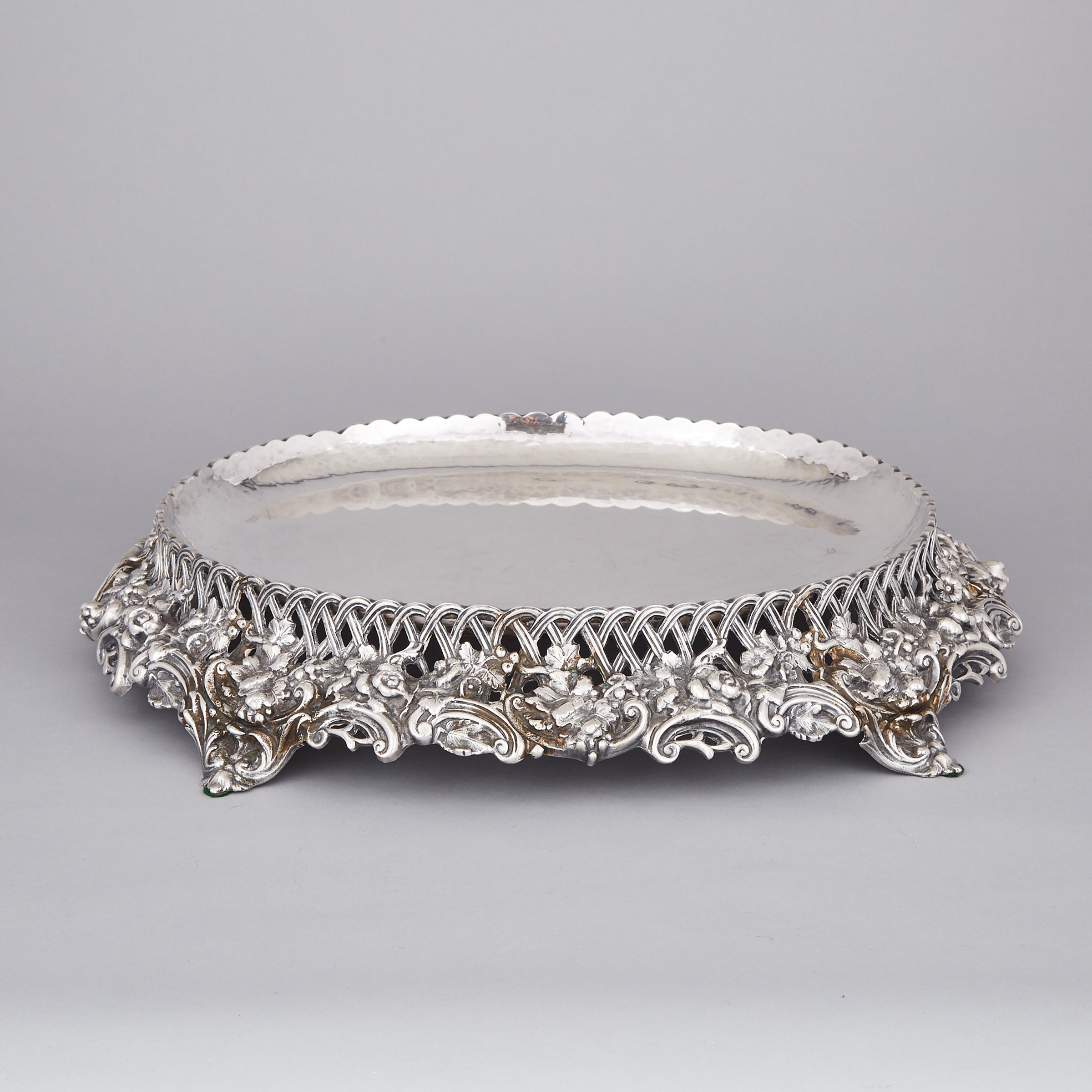 Silver Plated Oval Centrepiece, probably American, 20th century