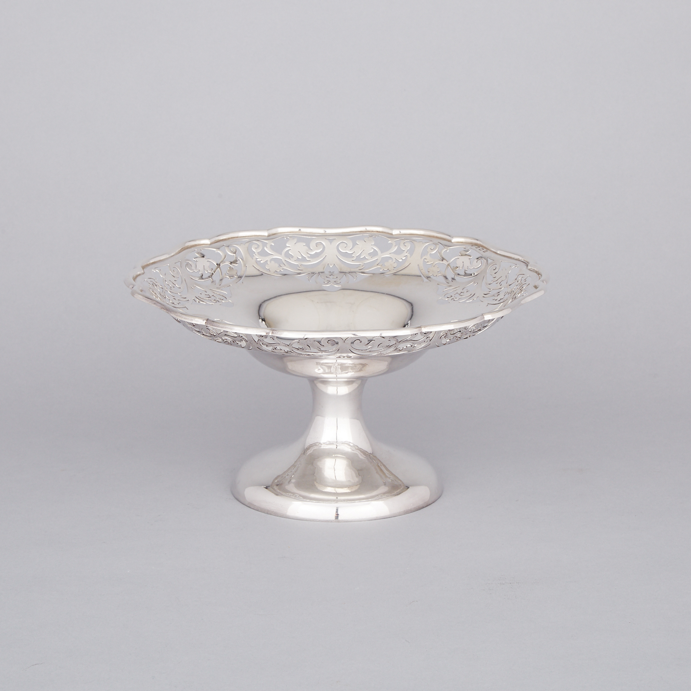 English Silver Pierced Footed Comport, Charles S. Green & Co., Birmingham, 1912