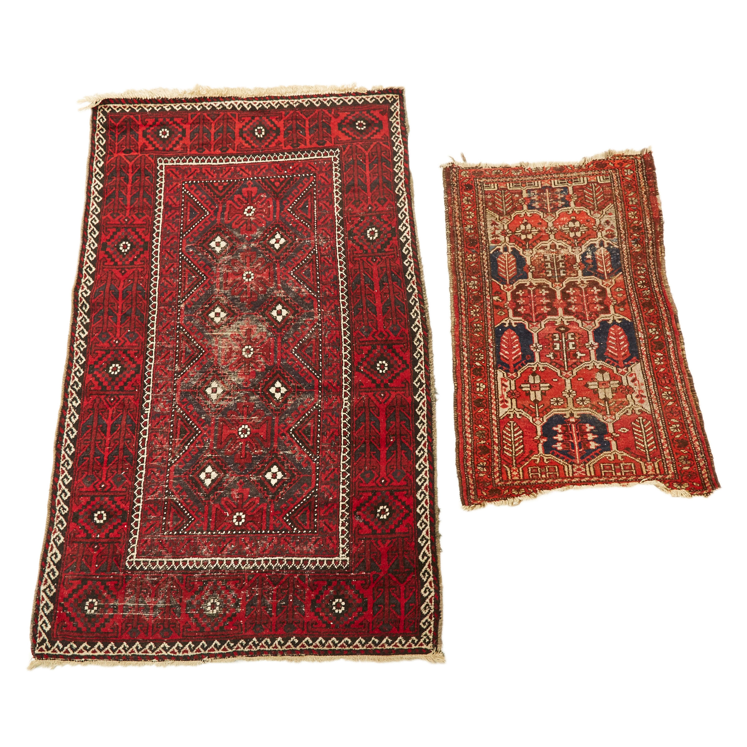 Baluchi Rug, Central Asia, together with a Kurdish Rug, both mid 20th century