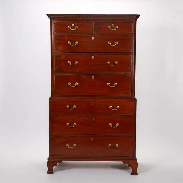 American Mahogany Chest-on-Chest, late 18th century