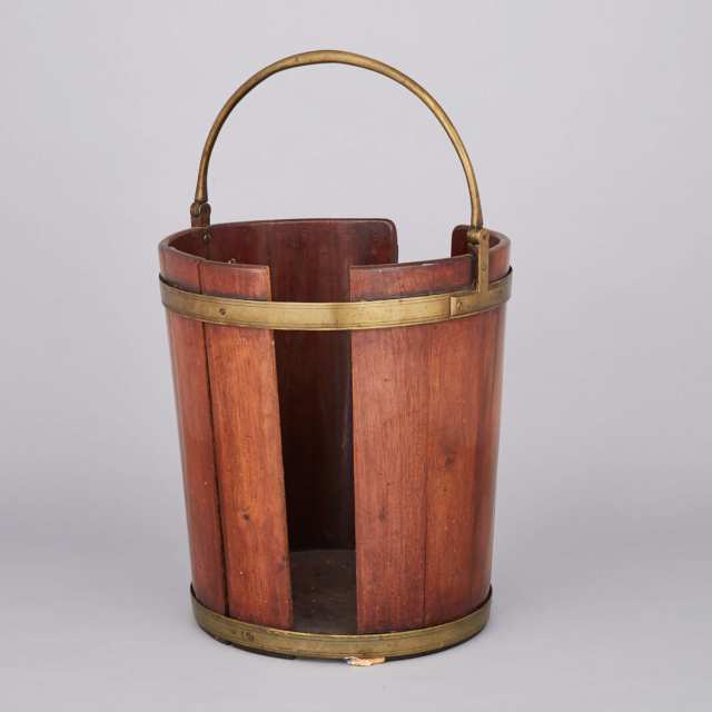 George III Brass Bound Mahogany Plate Bucket, c.1780