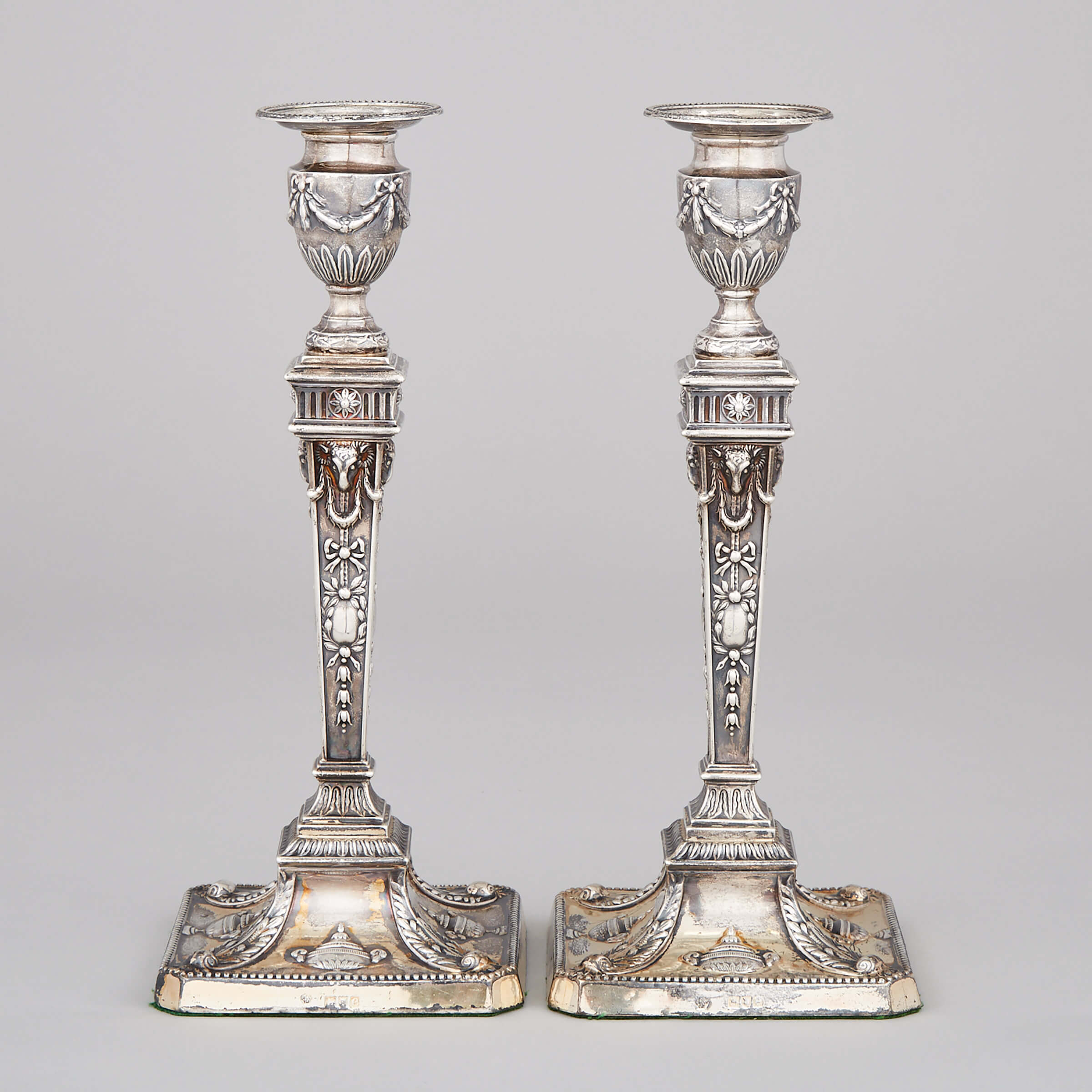 Pair of Late Victorian Silver Table Candlesticks, William Hutton & Sons, London, 1900
