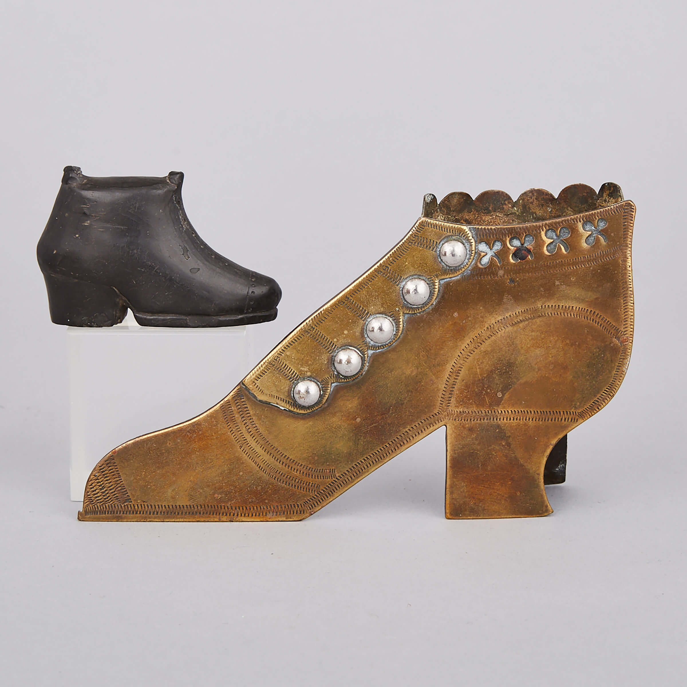 Two Victorian Shoe Form Decorations, 19th century