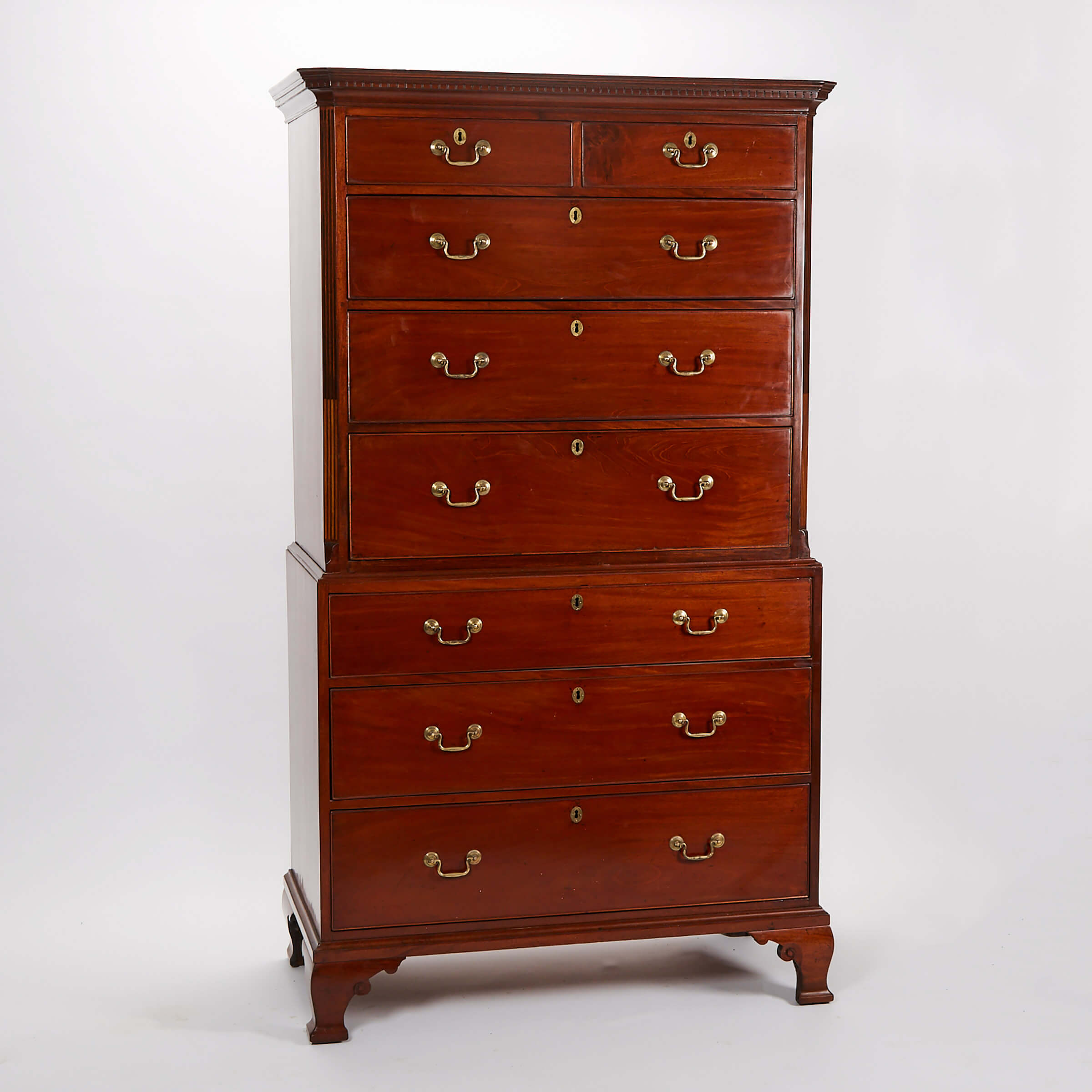 American Mahogany Chest-on-Chest, late 18th century