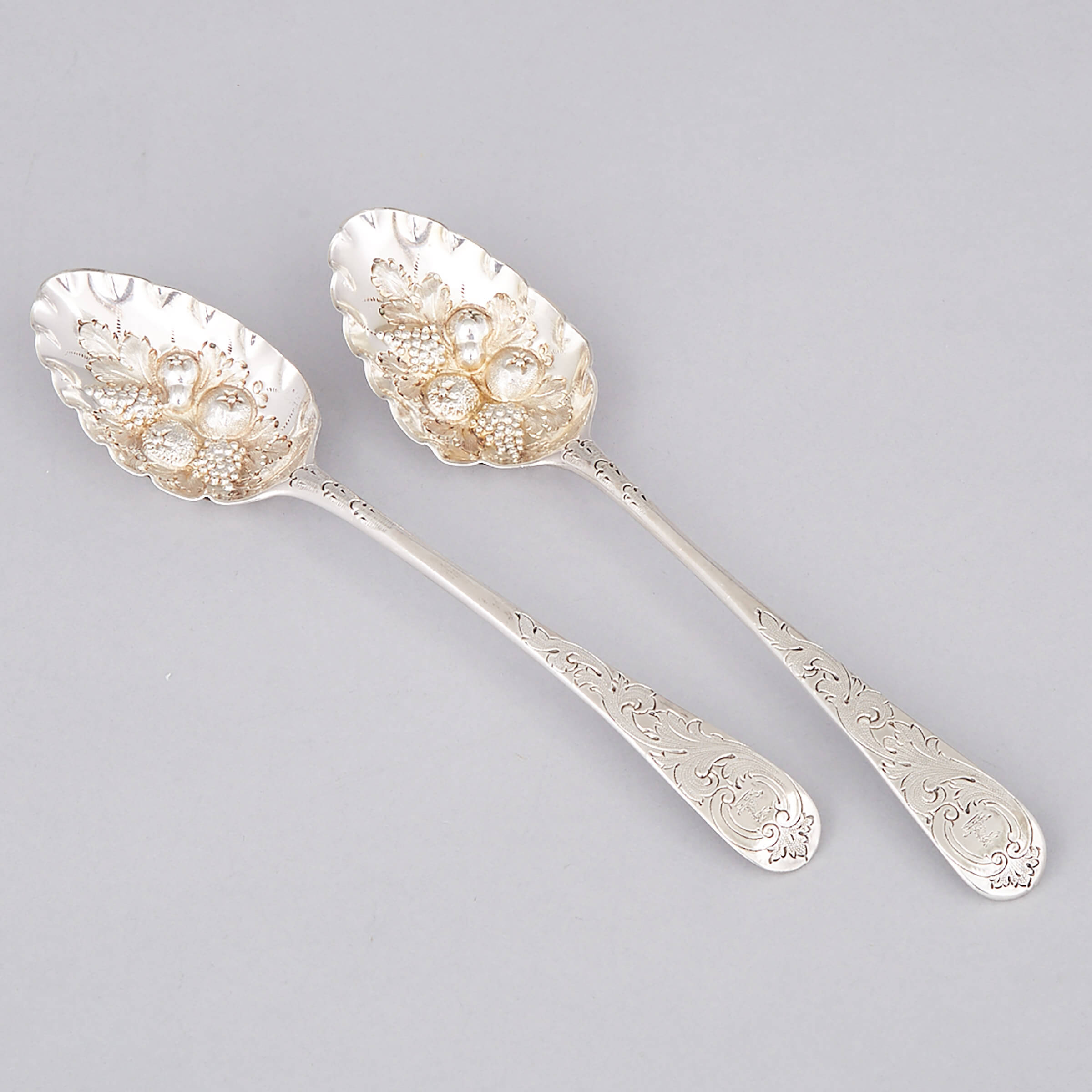 Two George III Silver Berry Spoons, Thomas & William Chawner and George Smith III, London, 1770/1780
