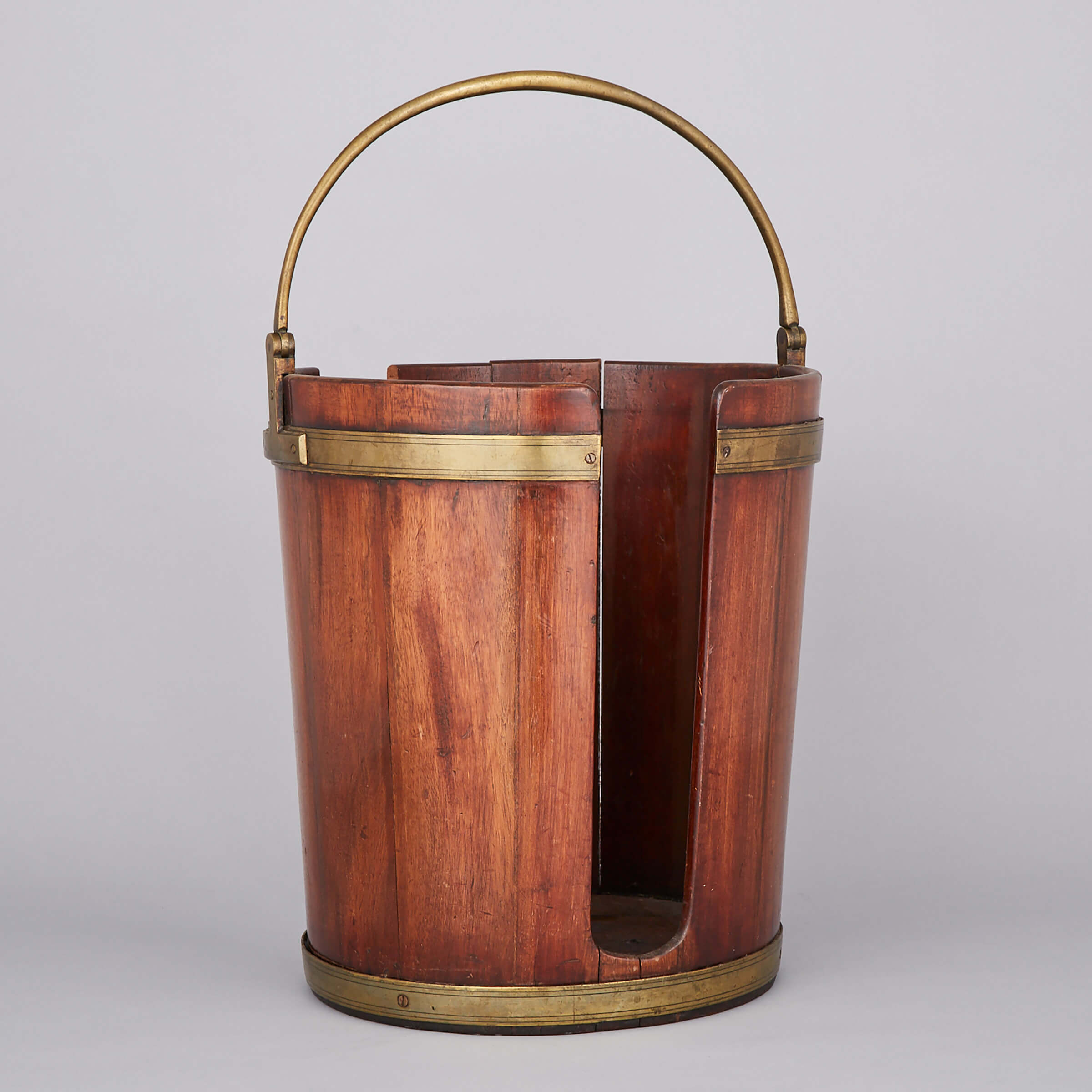 George III Brass Bound Mahogany Plate Bucket, c.1780