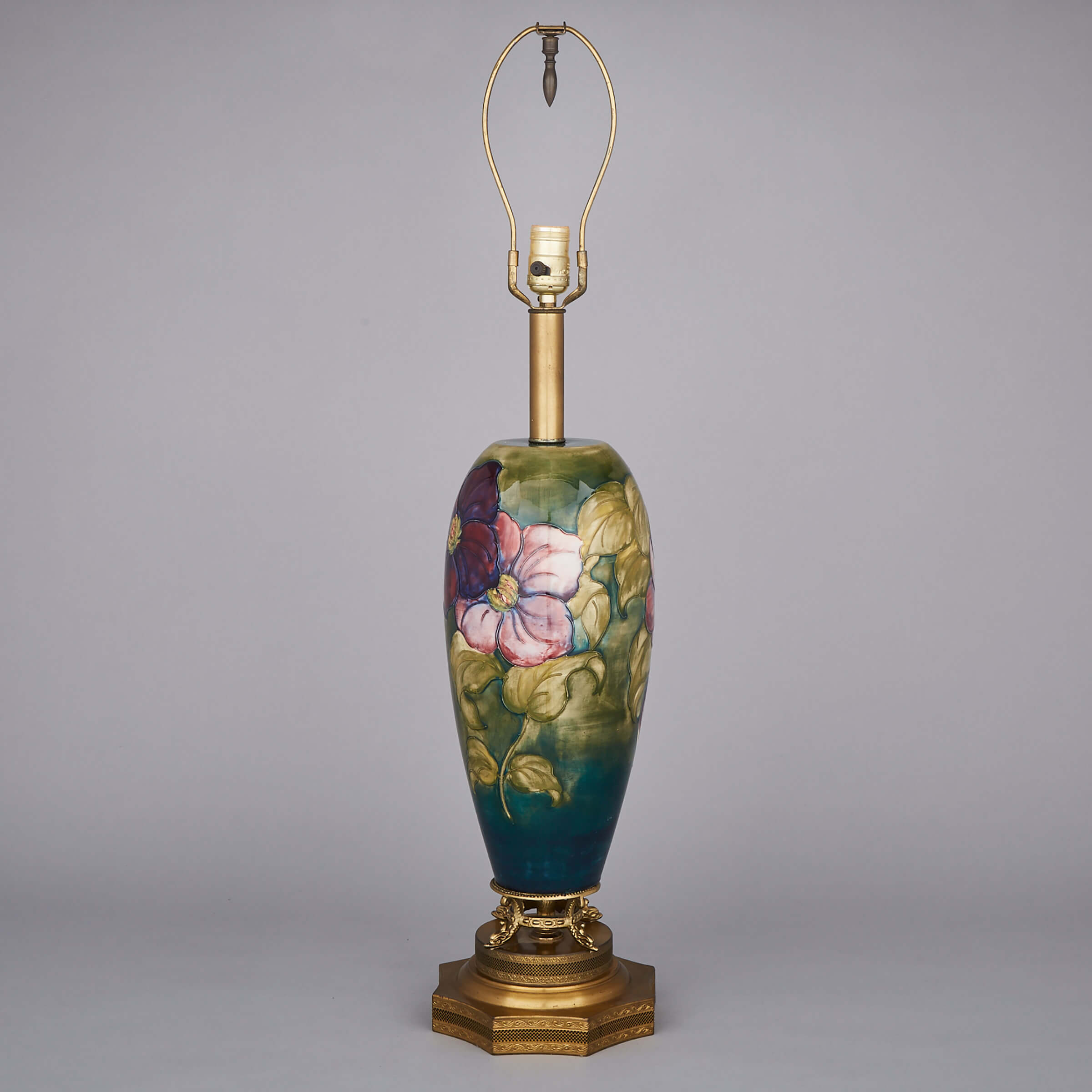 Moorcroft Clematis Table Lamp, 1960s