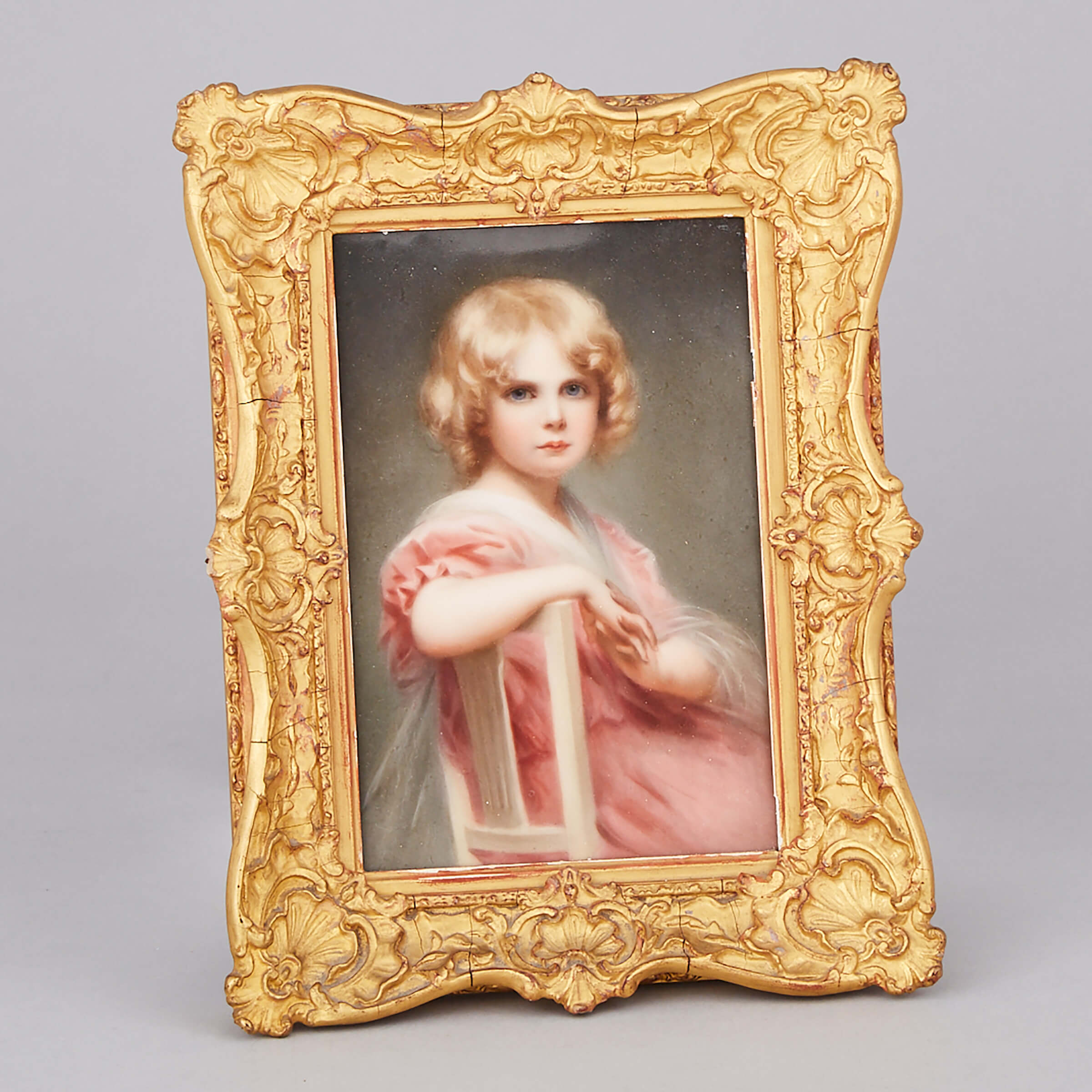 Hutschenreuther Rectangular Portrait Plaque of a Young Girl, early 20th century