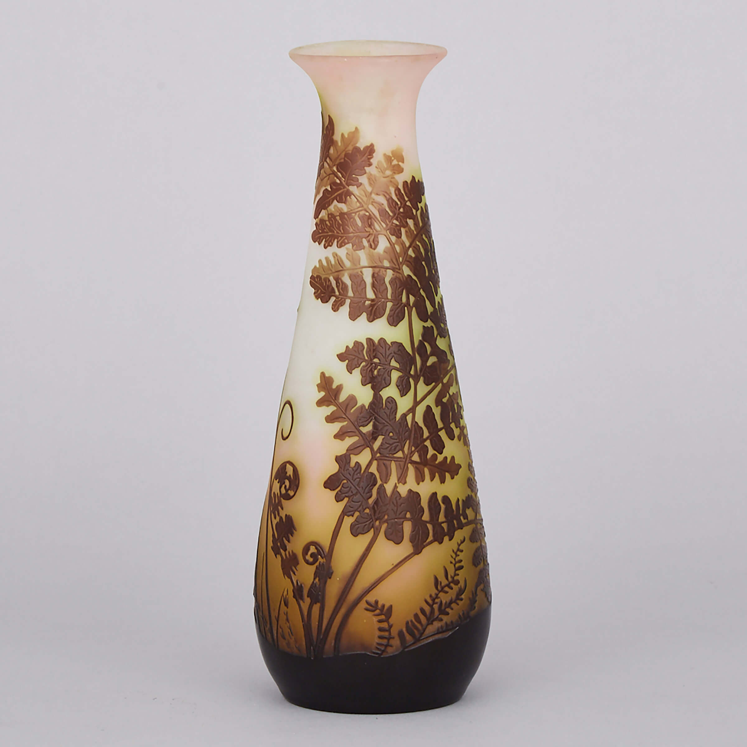 Gallé Cameo Glass Fern Vase, c.1900