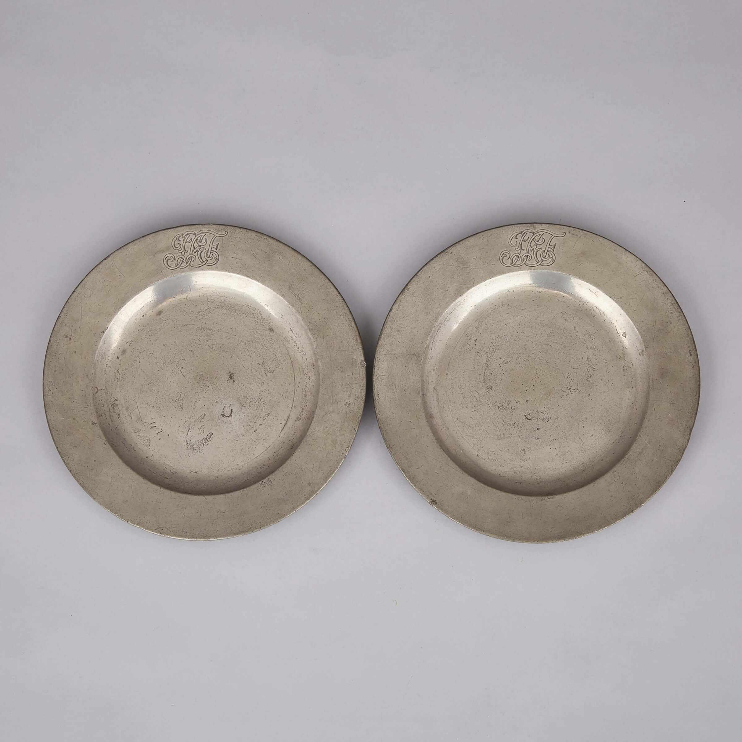 Pair of English Pewter Plates, Pitt and Floyd, London, c.1770