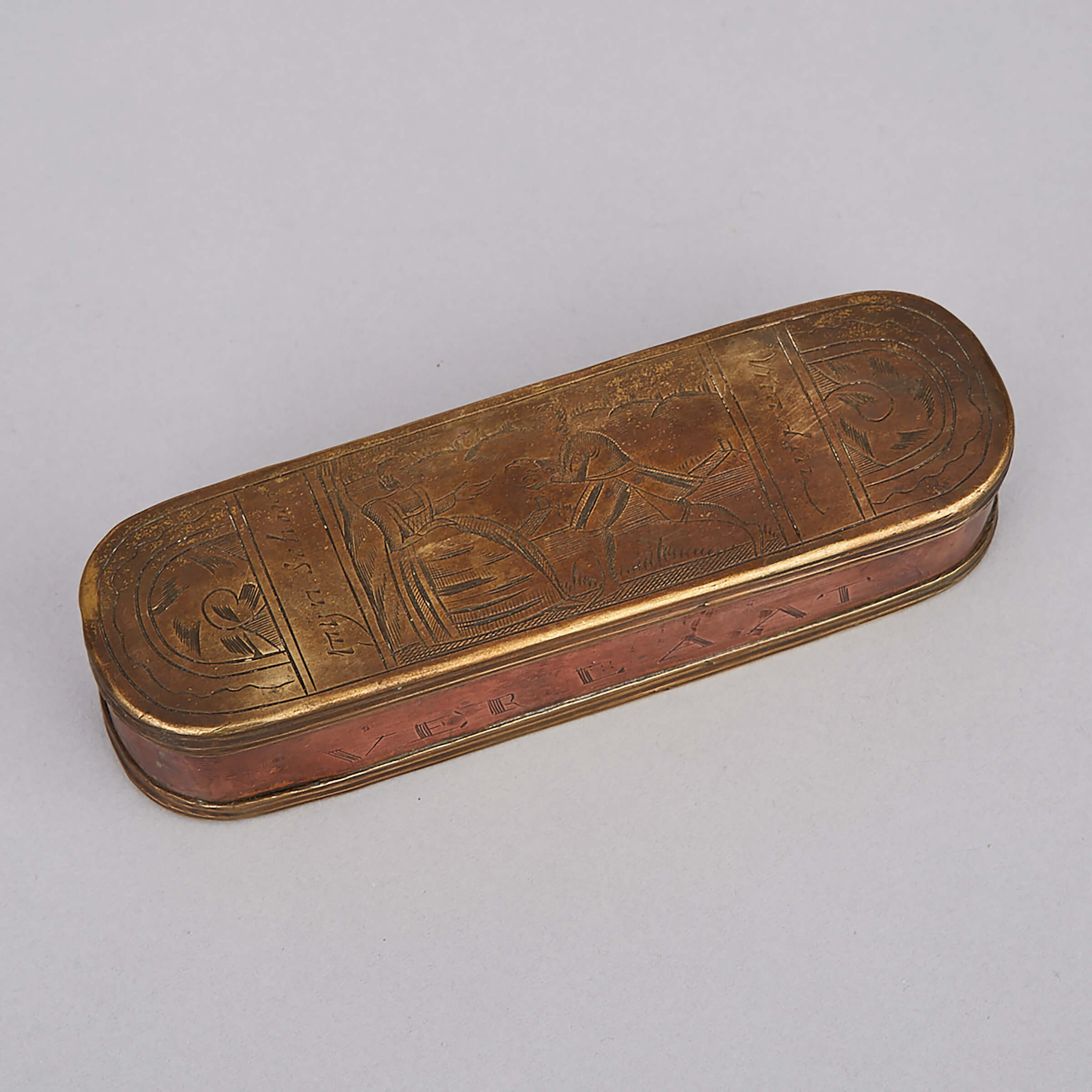 Dutch Brass and Copper Tobacco Box, mid 18th century