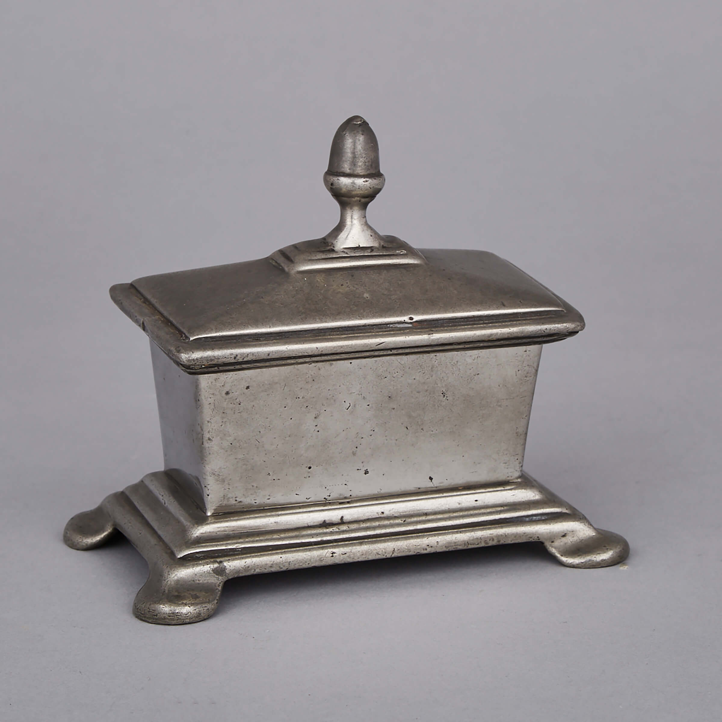 English Pewter Table Snuff Box, 19th century