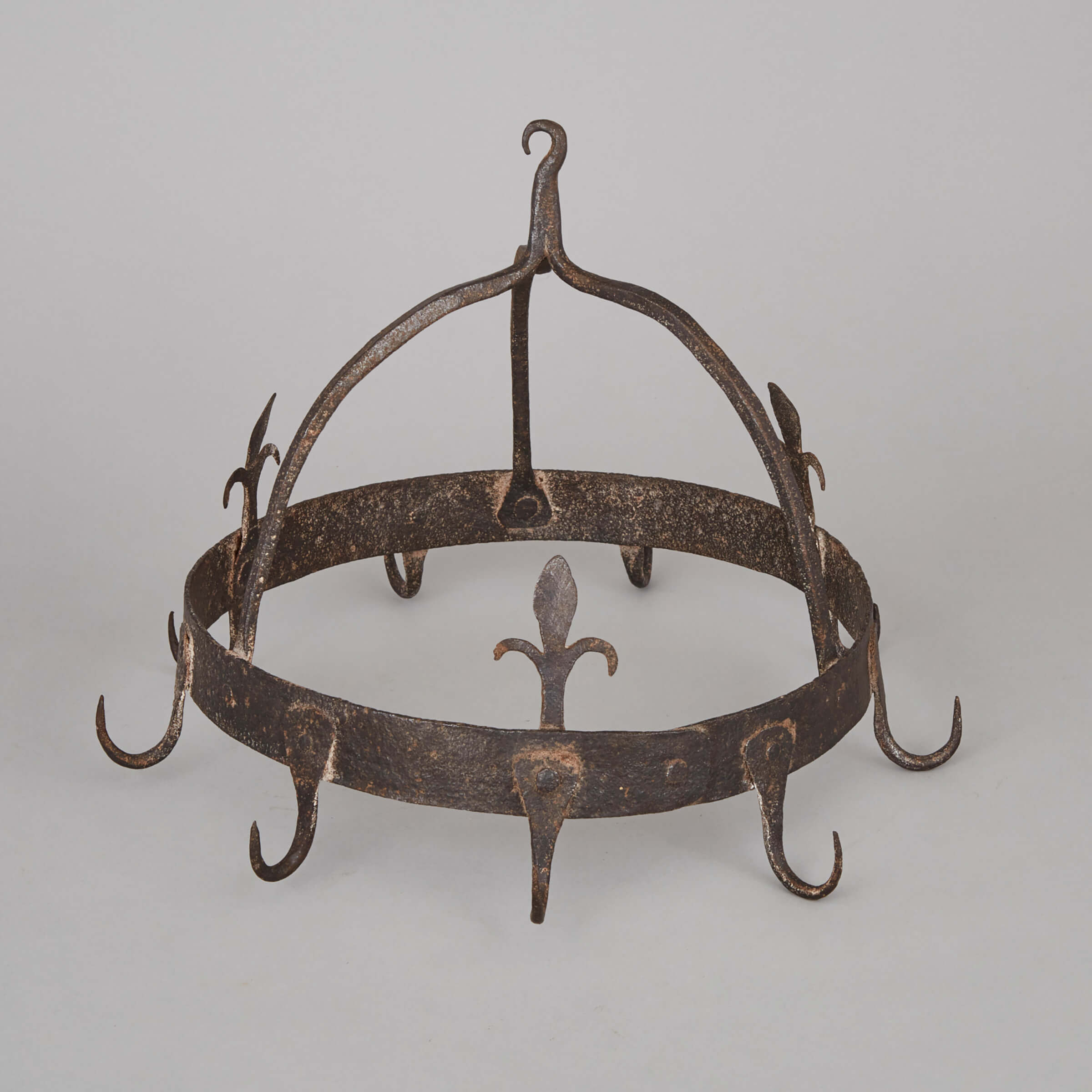 French Wrought Iron ’Dutch Crown’ Game Hanger, 18th century