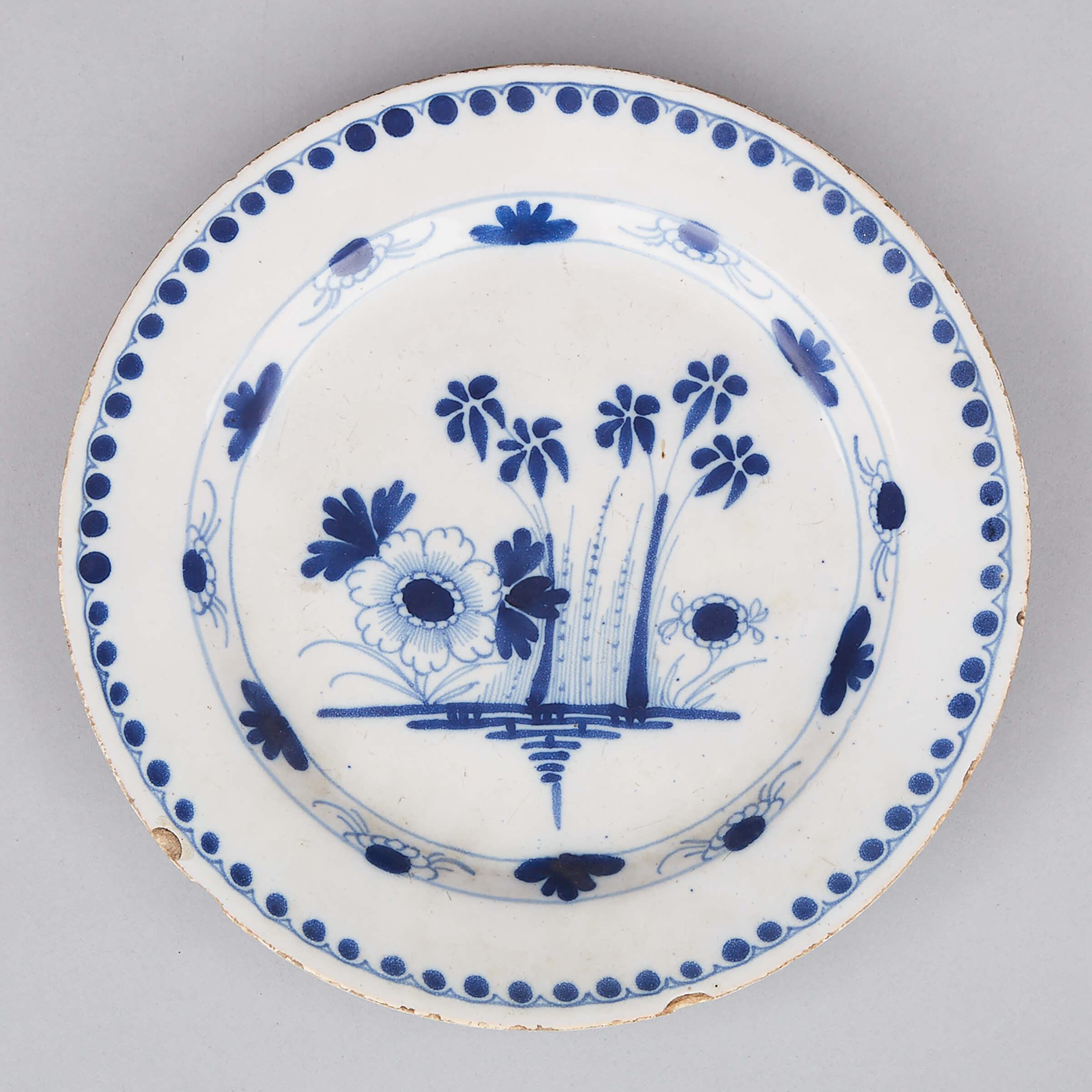 London Delft Blue and White Plate, c. 1770