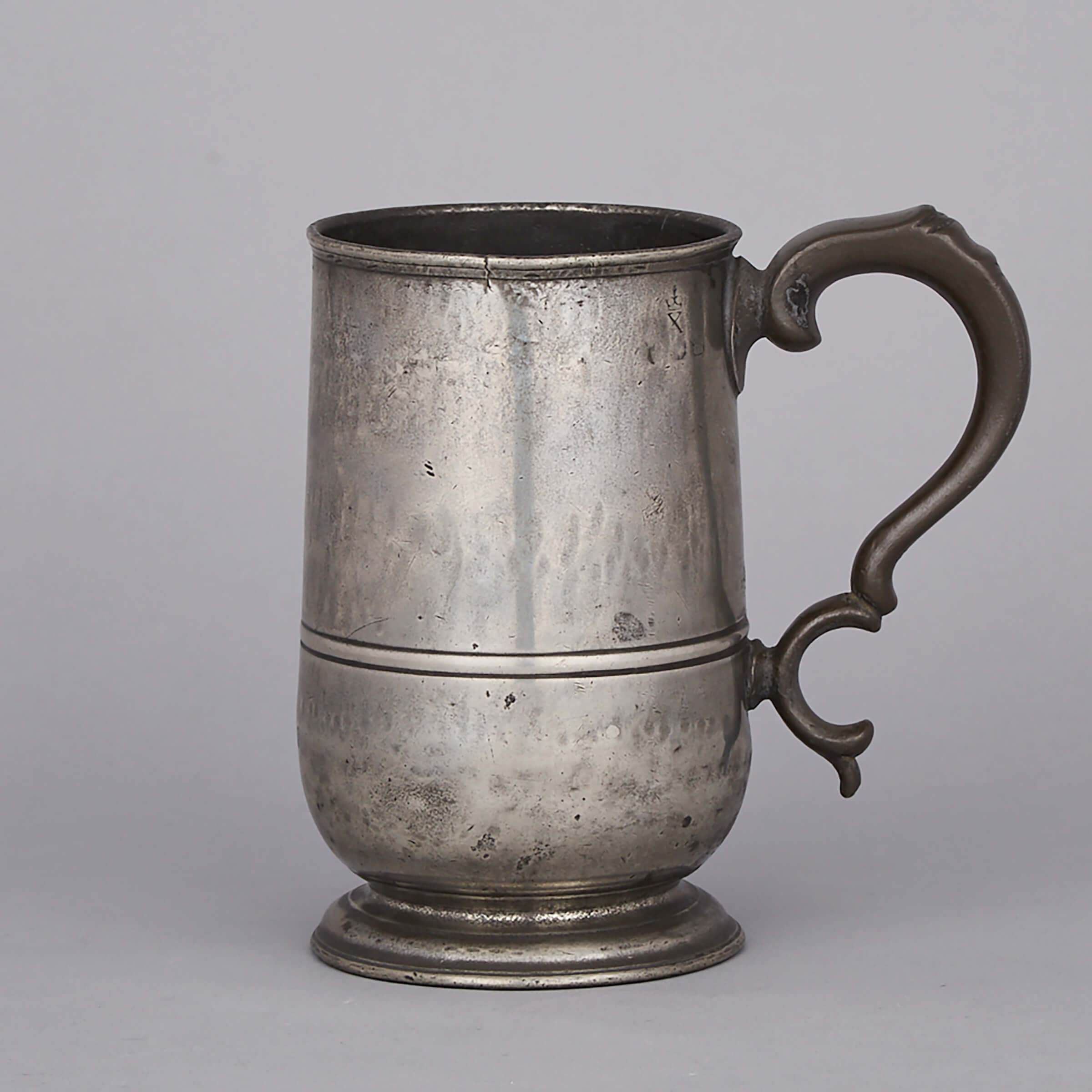 English OEAS Pewter Quart Mug, Thomas Leatherbarrow, Liverpool, c.1810