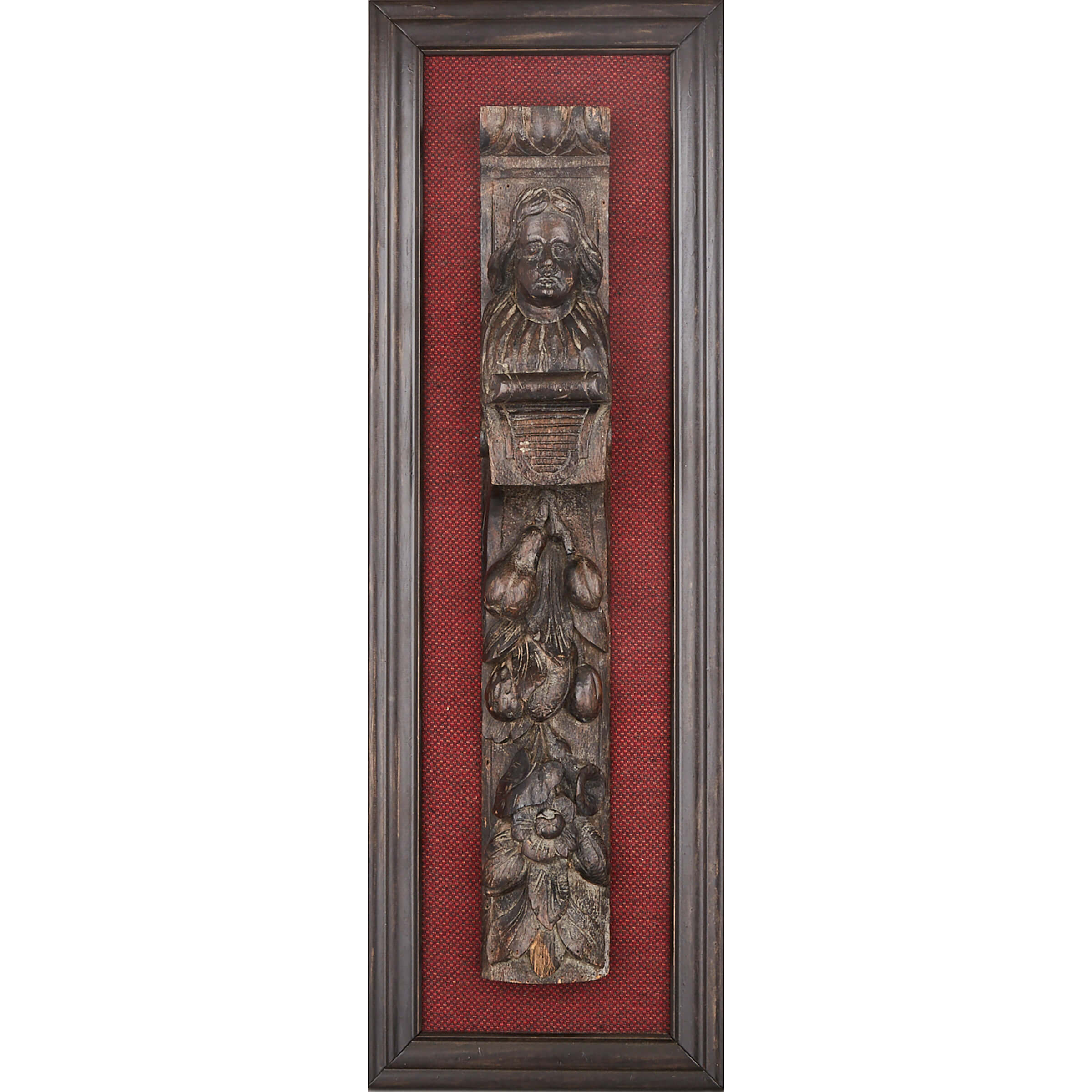 English Carved Oak Figural Term, 17th century