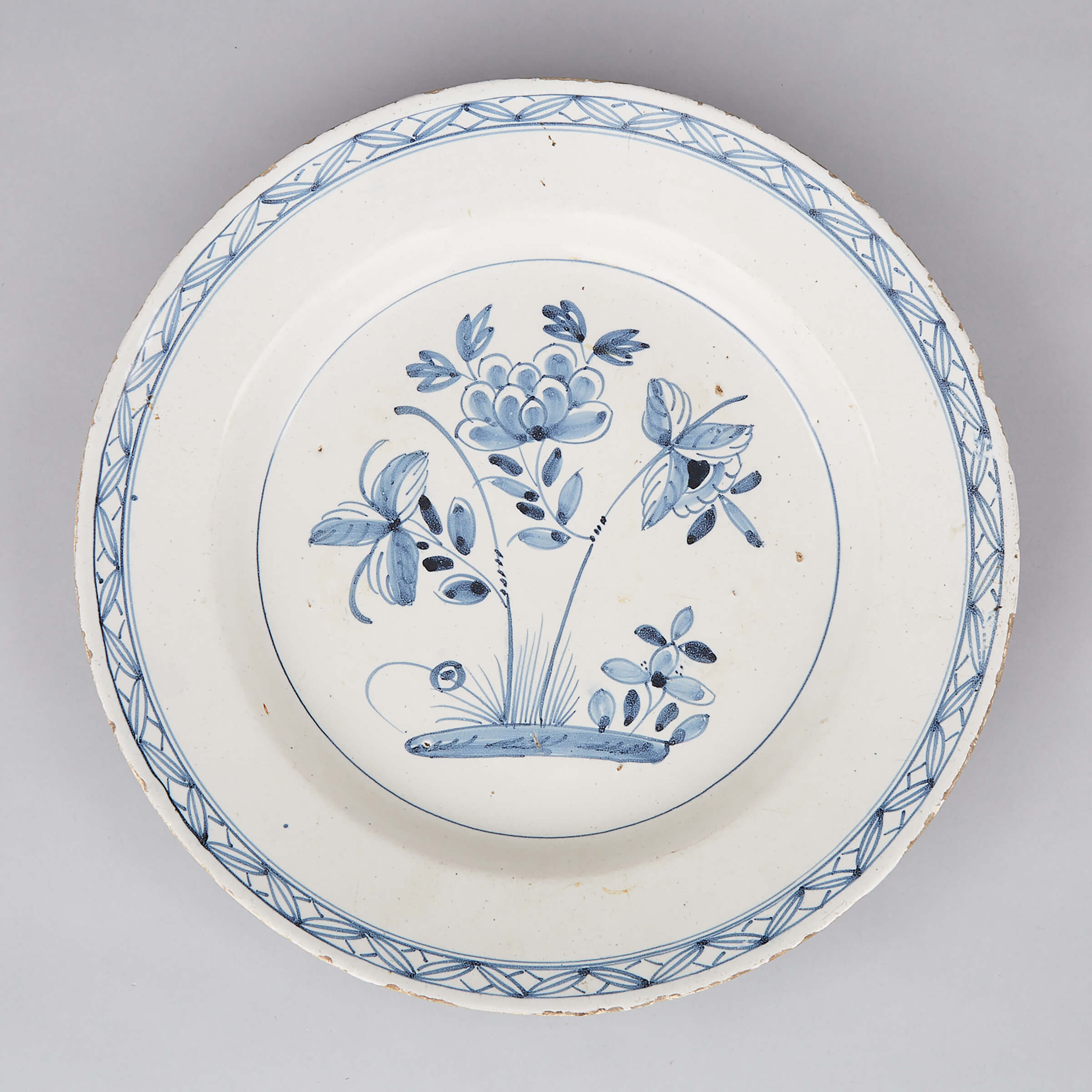 Large Delft Charger, probably English, 18th century
