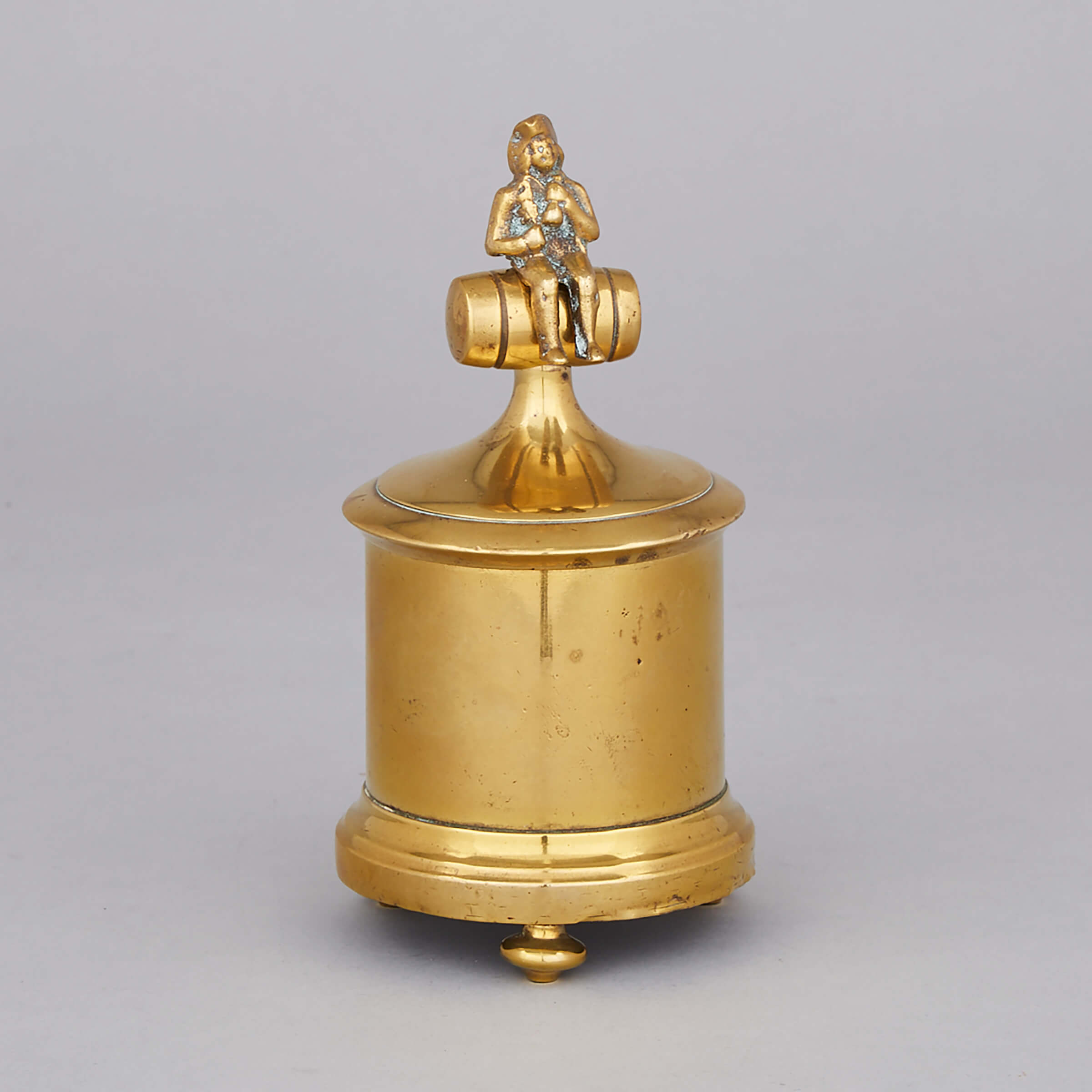 English Turned Brass Tobacco Jar, early 19th century