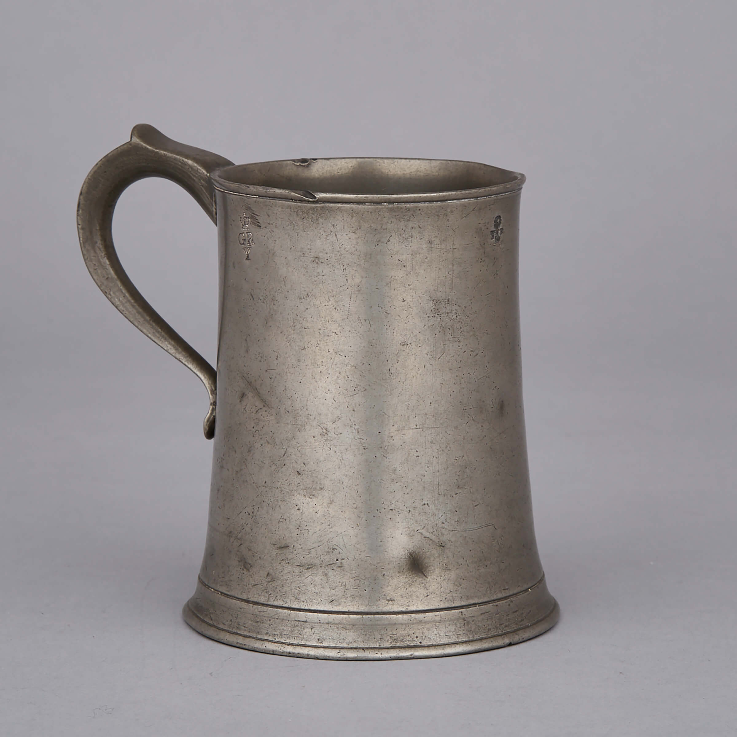 English Pewter OEAS Yorkshire Mug,  c.1800