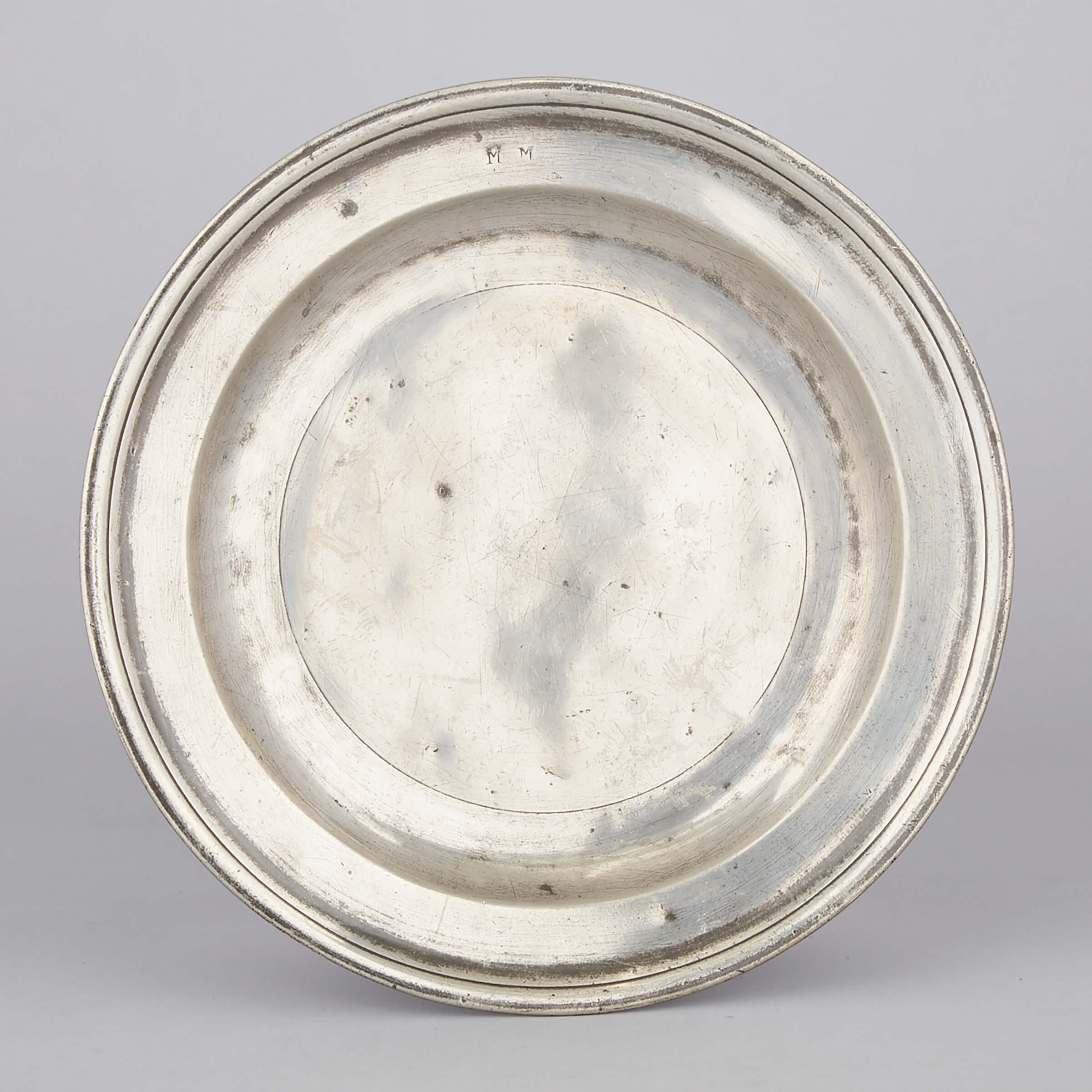 English Pewter Dish, John Evans, Exeter, second half, 18th century