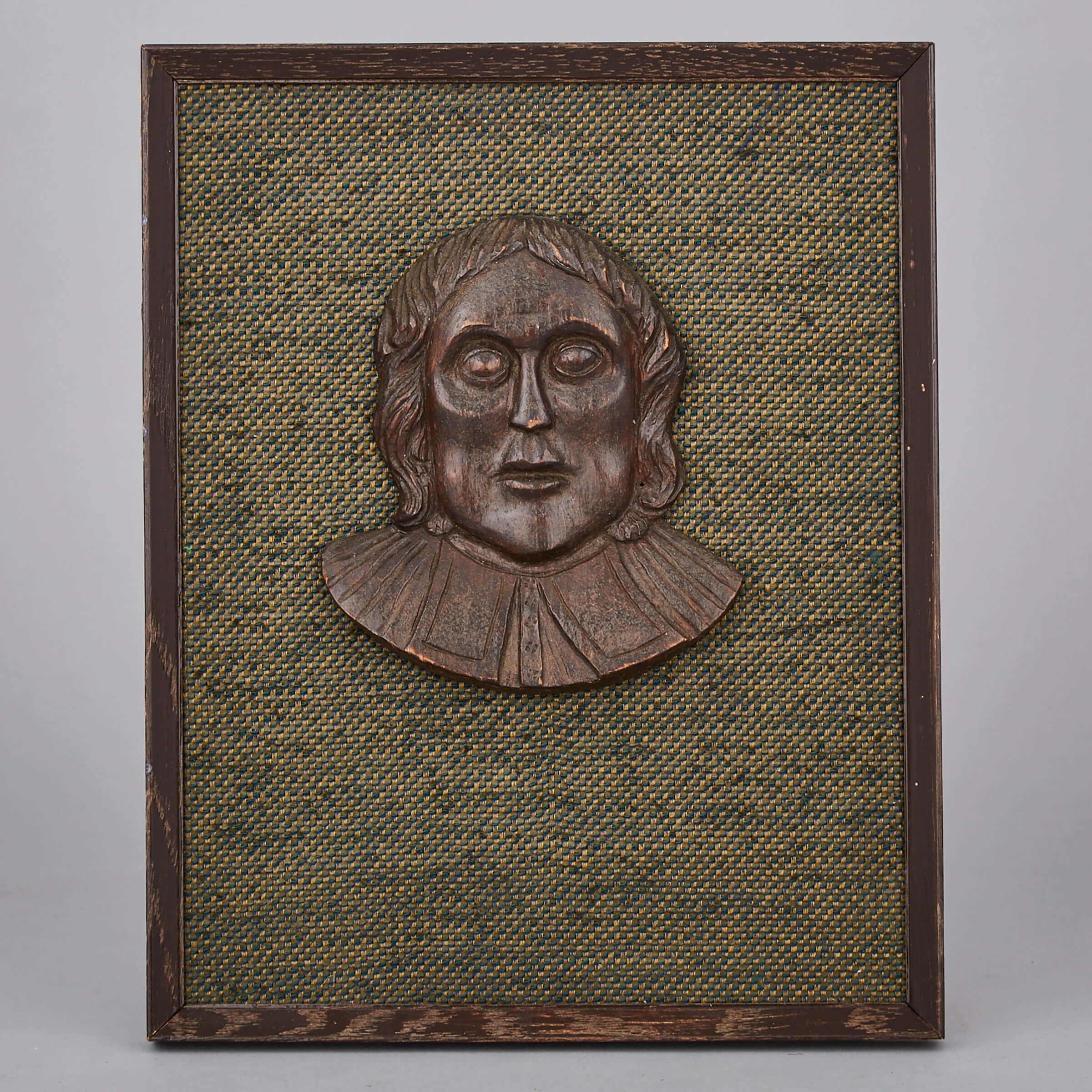 English Relief Carved Oak Fragment, 17th century