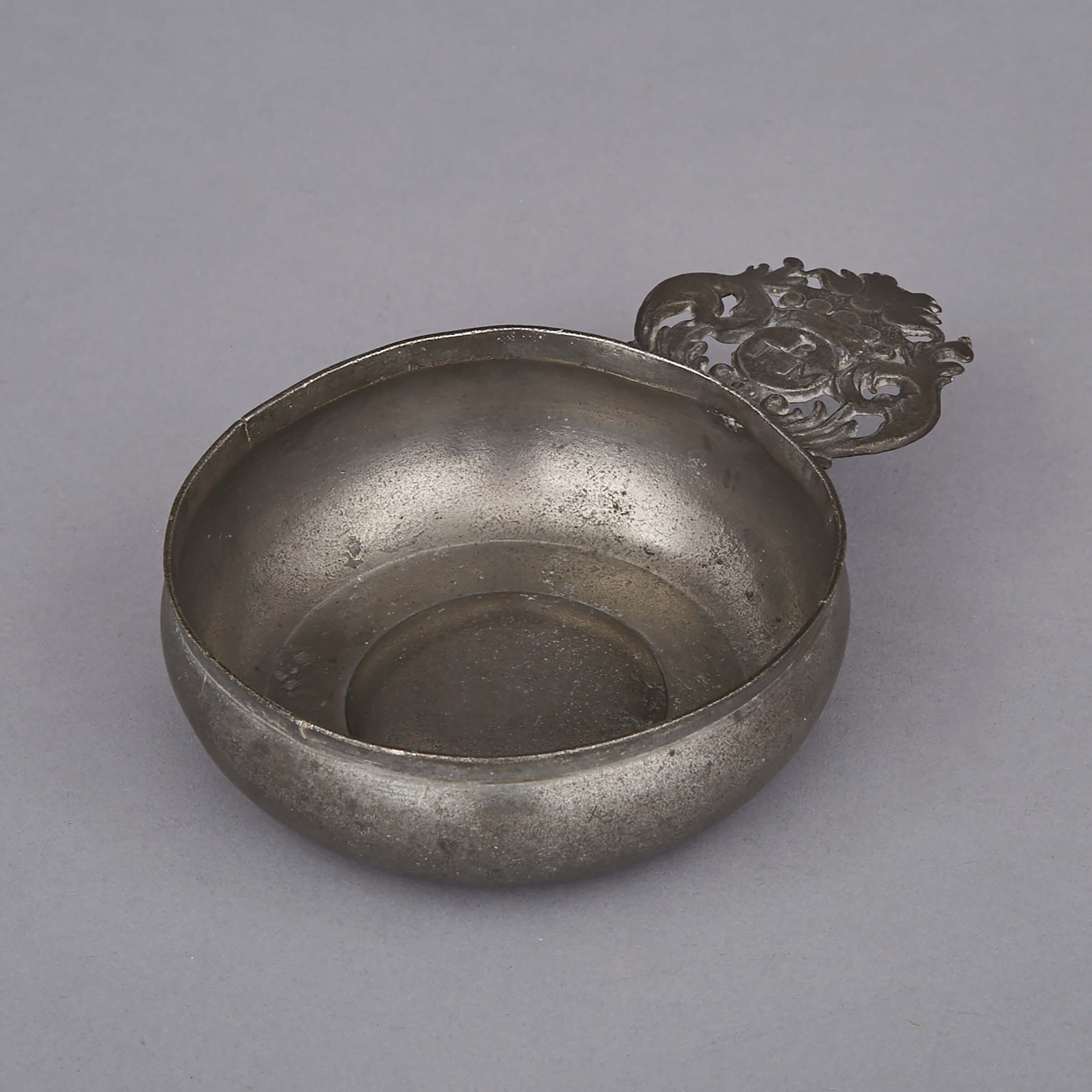 English Pewter Porringer, Thomas Page, Bristol, early to mid 18th century