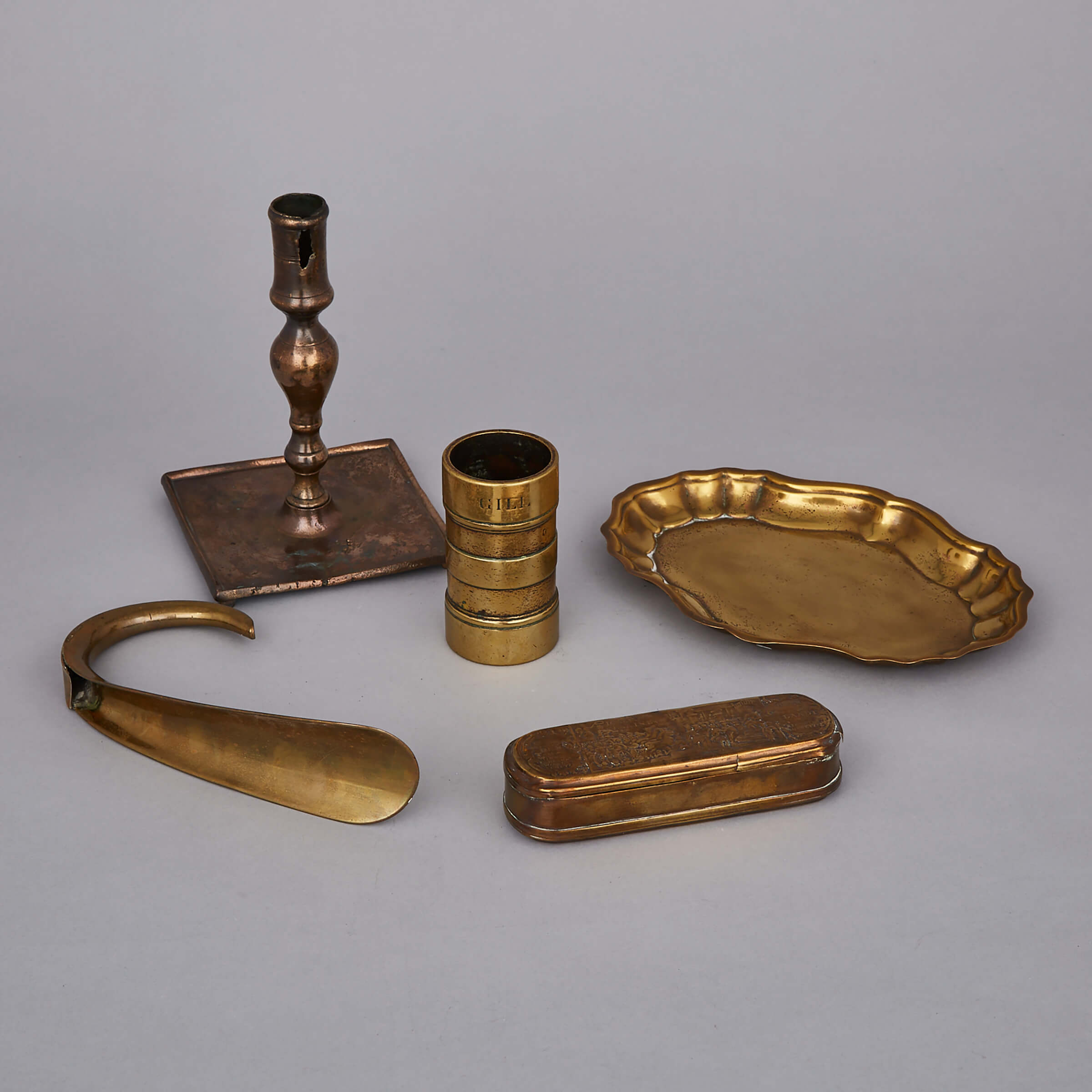 Miscellaneous Group of Brass  Items, 17th, 18th and 19th centuries