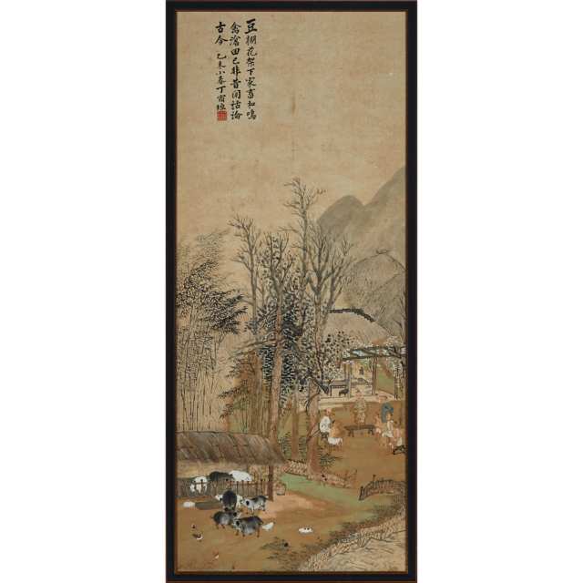 A Group of Three Chinese Landscape Paintings, 19th century