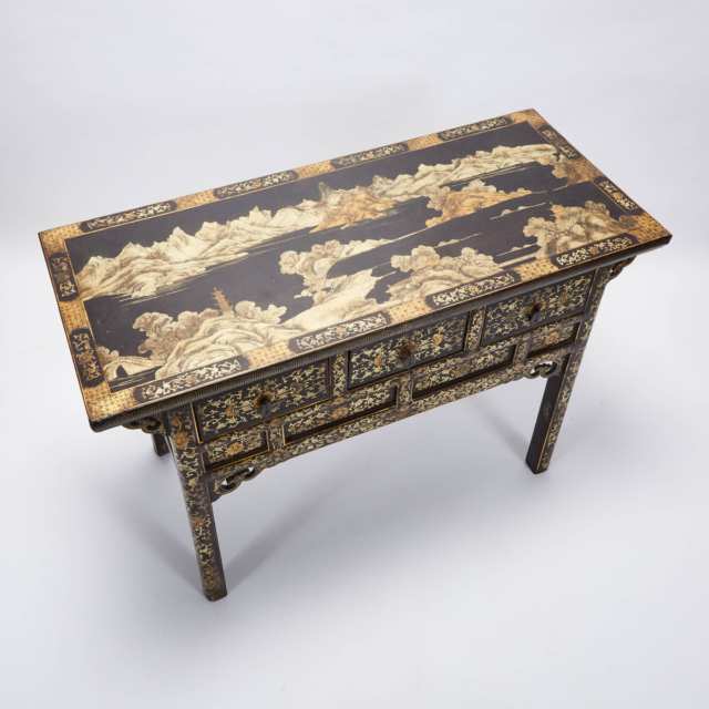 A Gilt Lacquer Recessed-Leg Altar Table, 19th Century