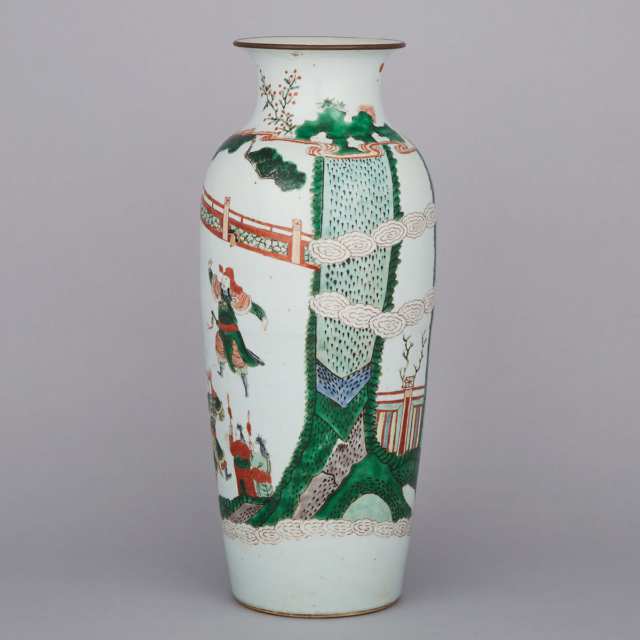 A Famille Verte Vase, 19th Century