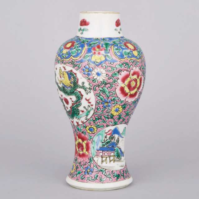A Famille Rose ‘Dragon’ Vase, 18th/19th Century