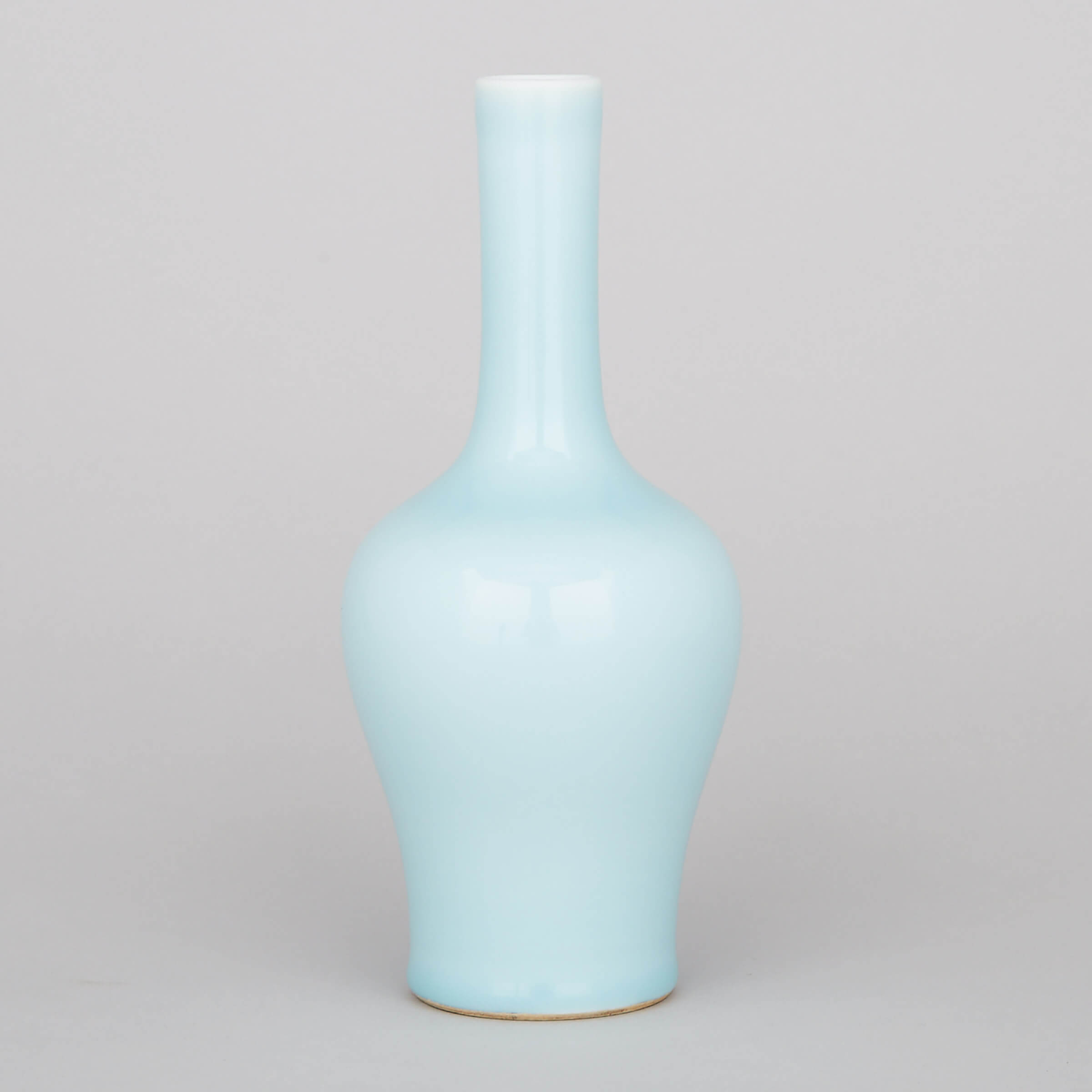 A Sky-Blue Glazed Vase, Kangxi Mark