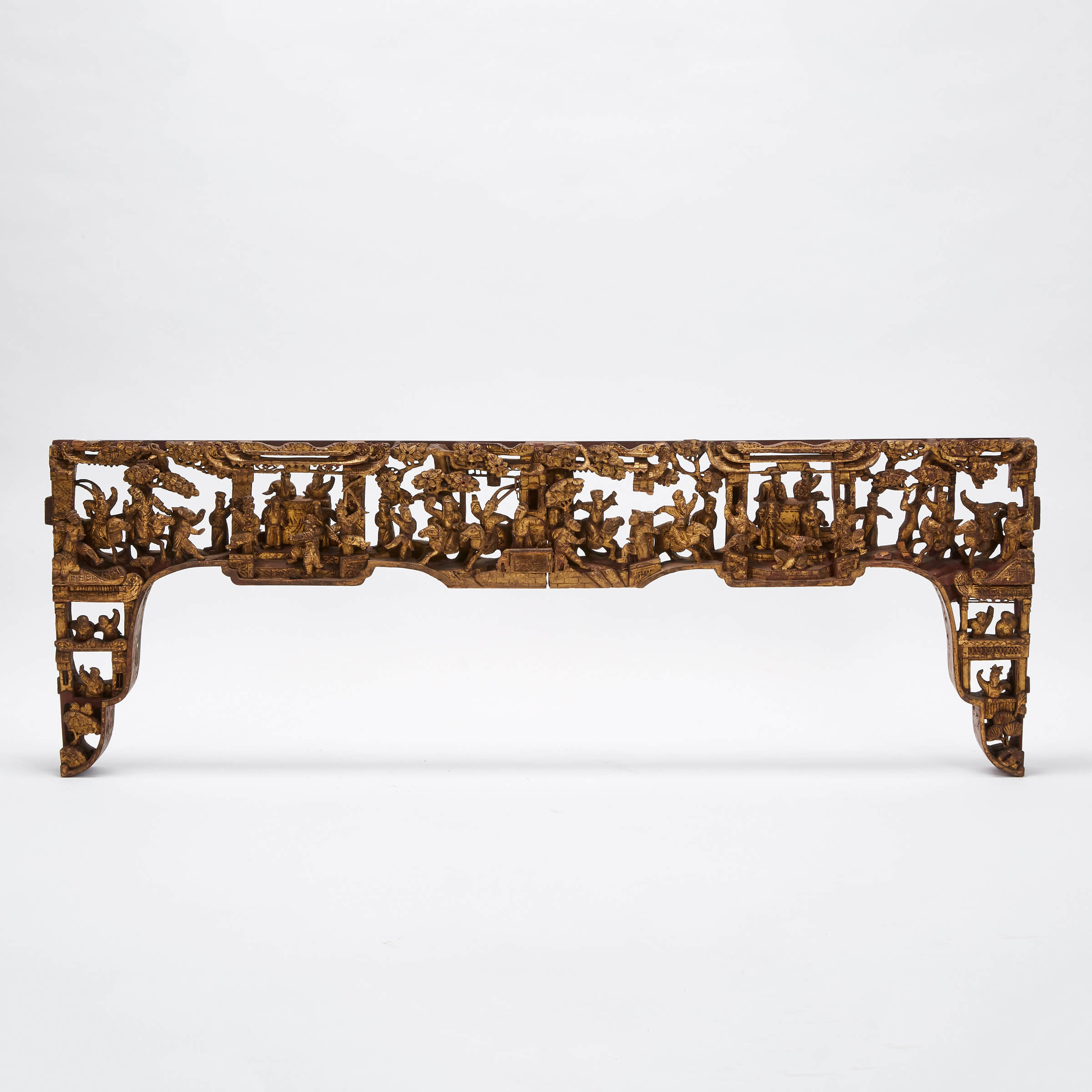 A Large Gilt Wood Carved Architectural Component, 19th Century