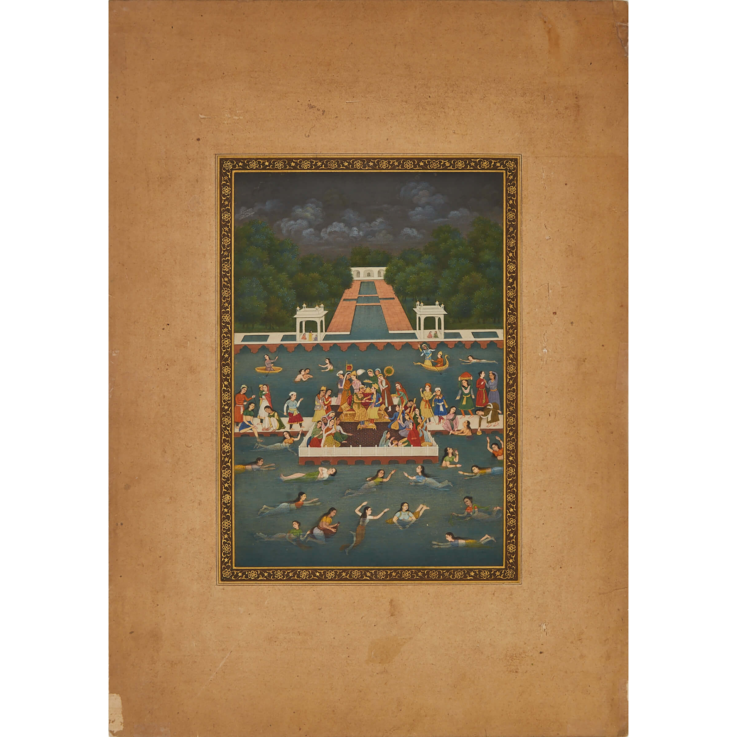 Mughal School, Emperor Jahangir Surrounded by Bathing Ladies, 18th Century