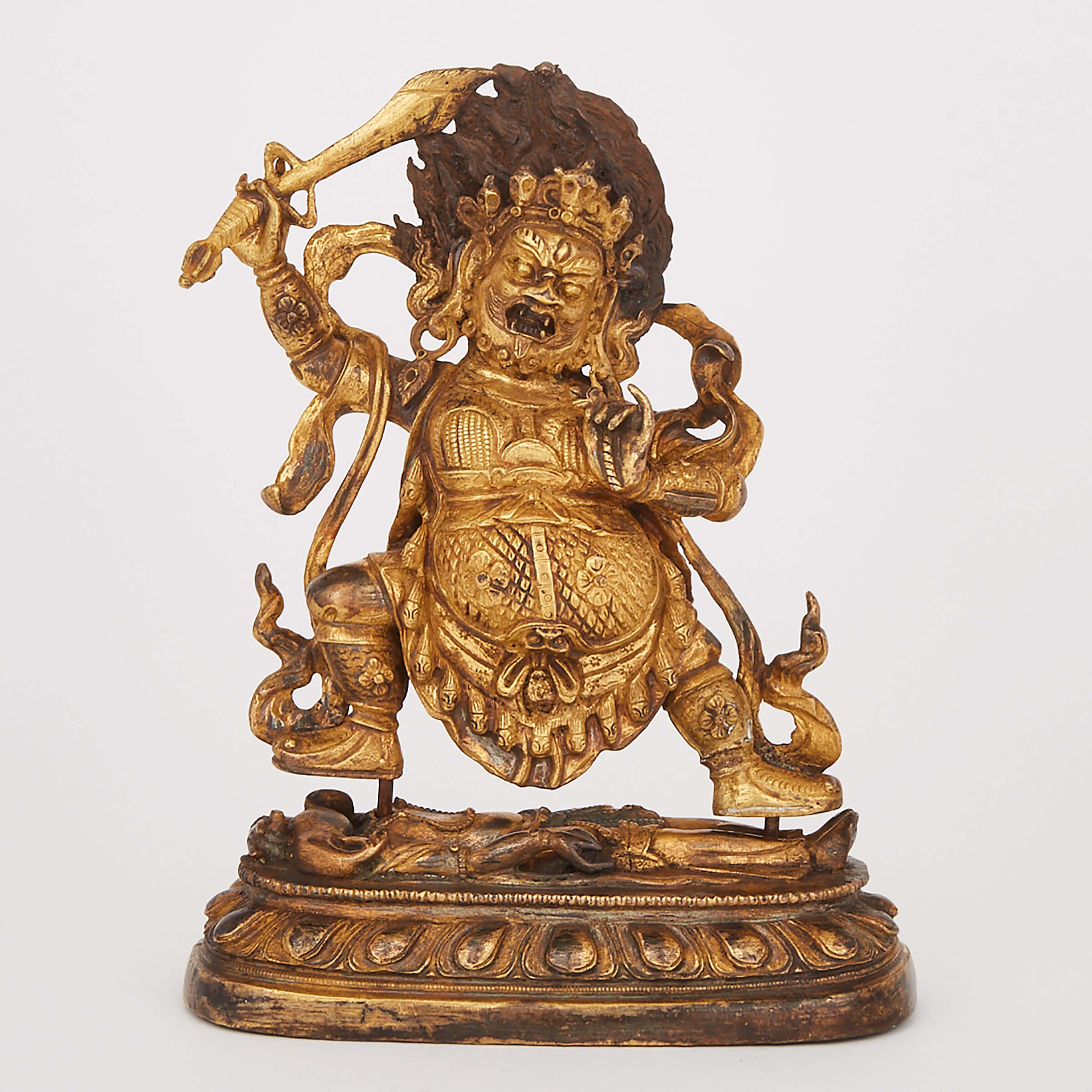 A Tibetan Gilt Bronze Figure of Mahakala