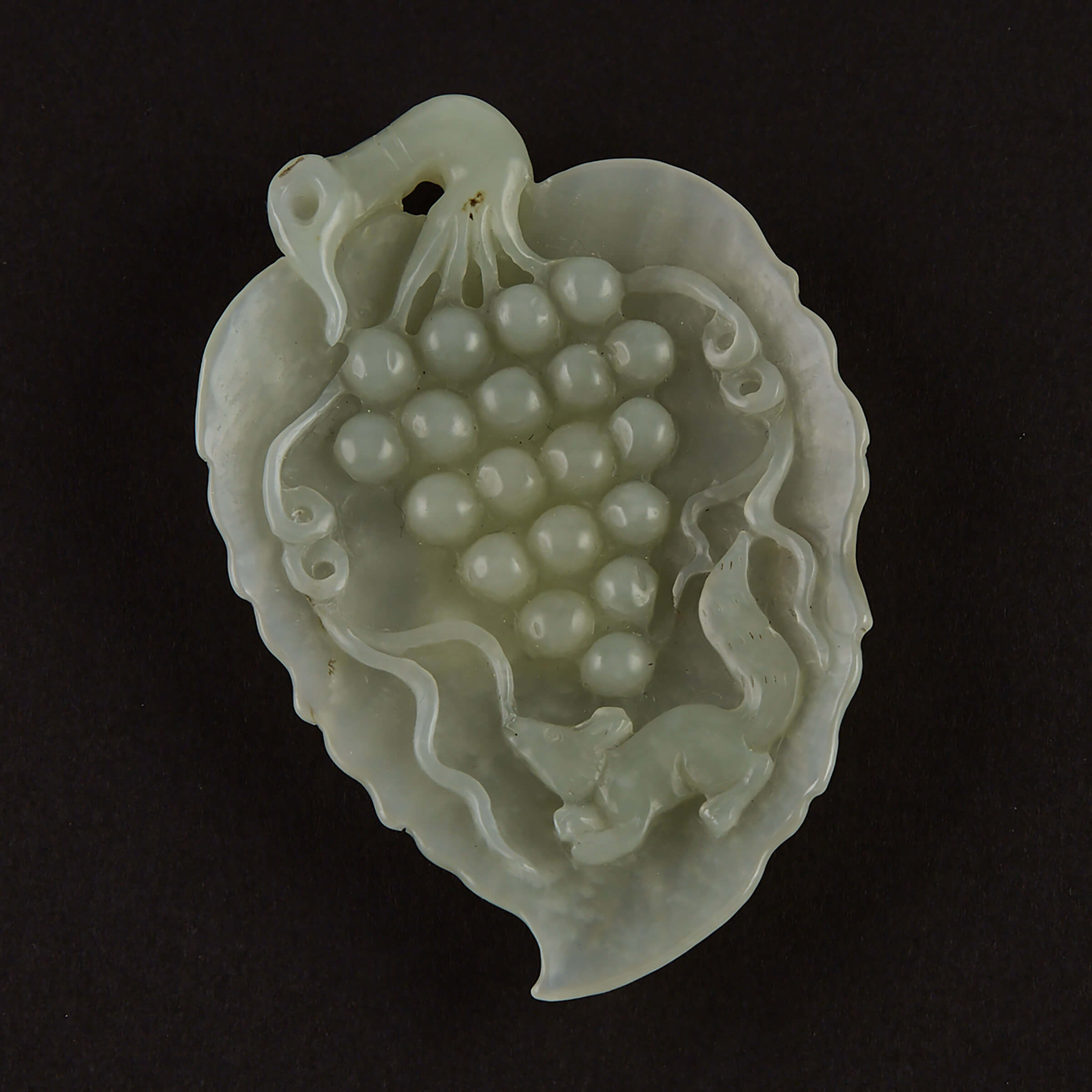 A White Jade Carving of a Leaf Dish