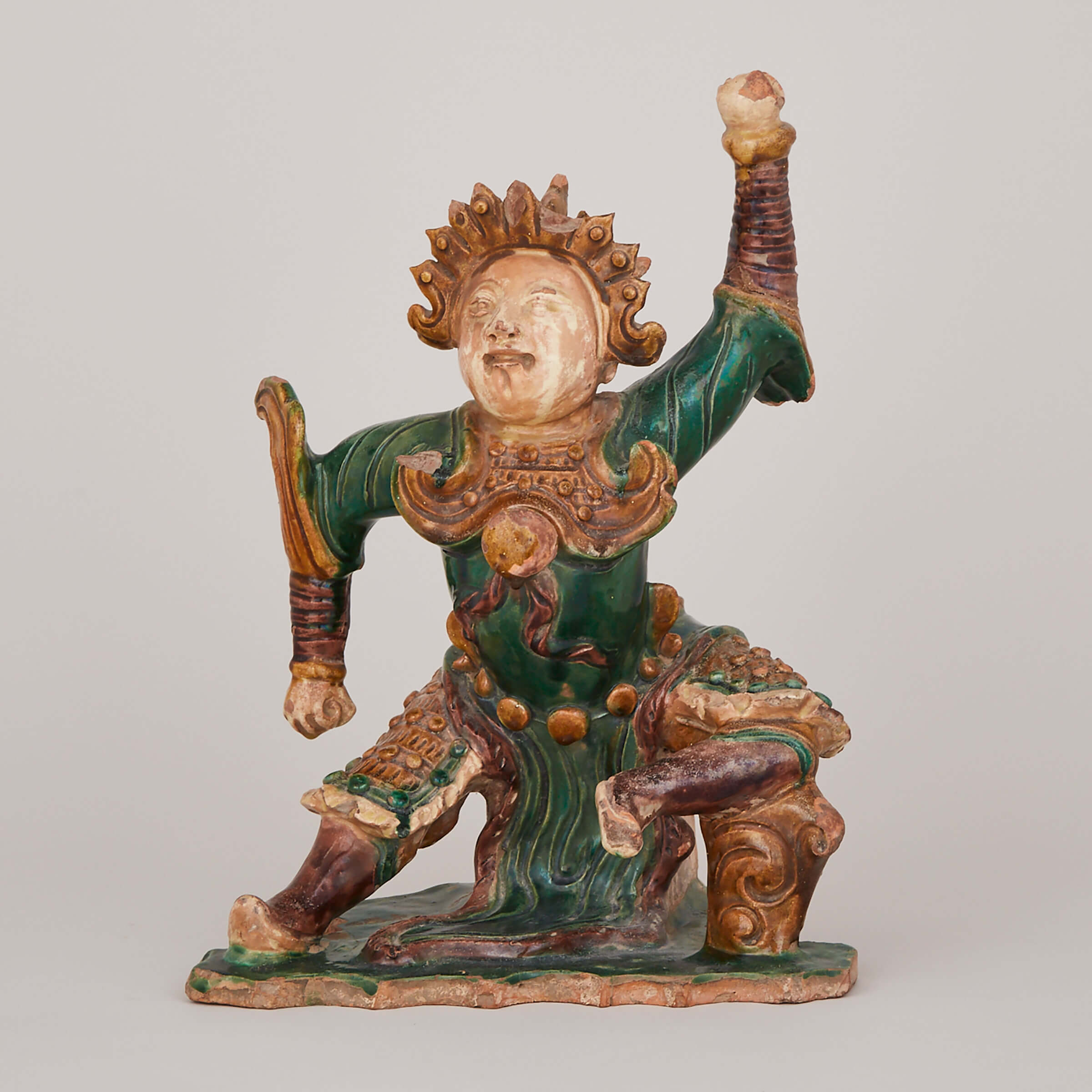 A Sancai Figure of a Heavenly Warrior, Ming Dynasty