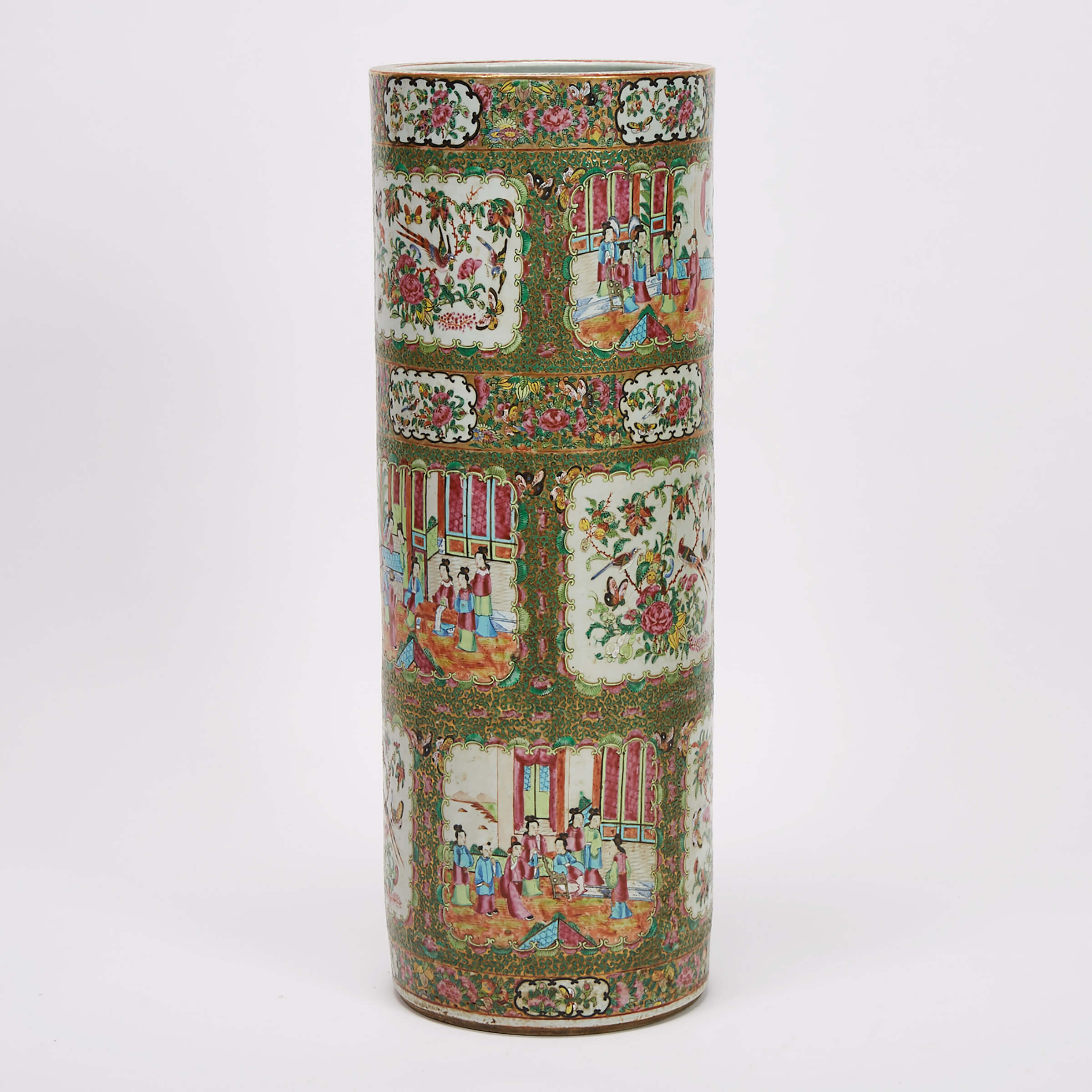 A Canton Export Famille Rose Umbrella Stand, 19th Century