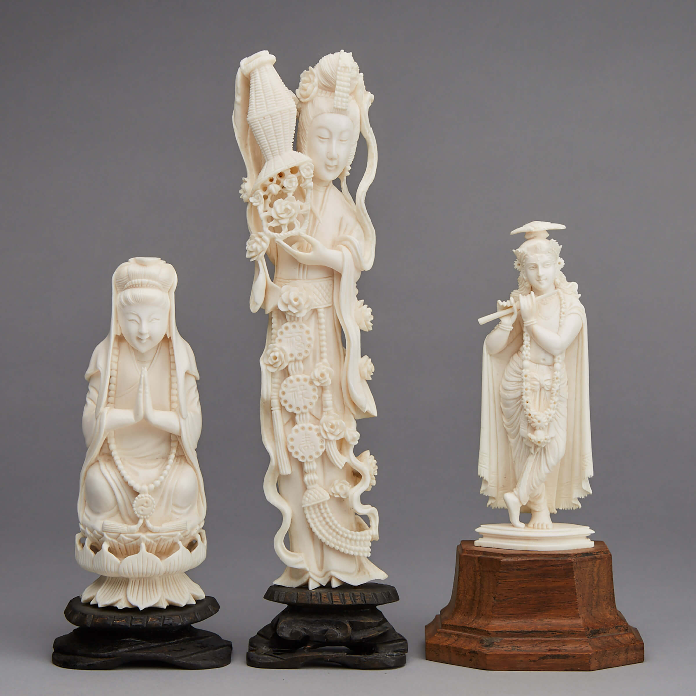 A Group of Three Ivory Carvings