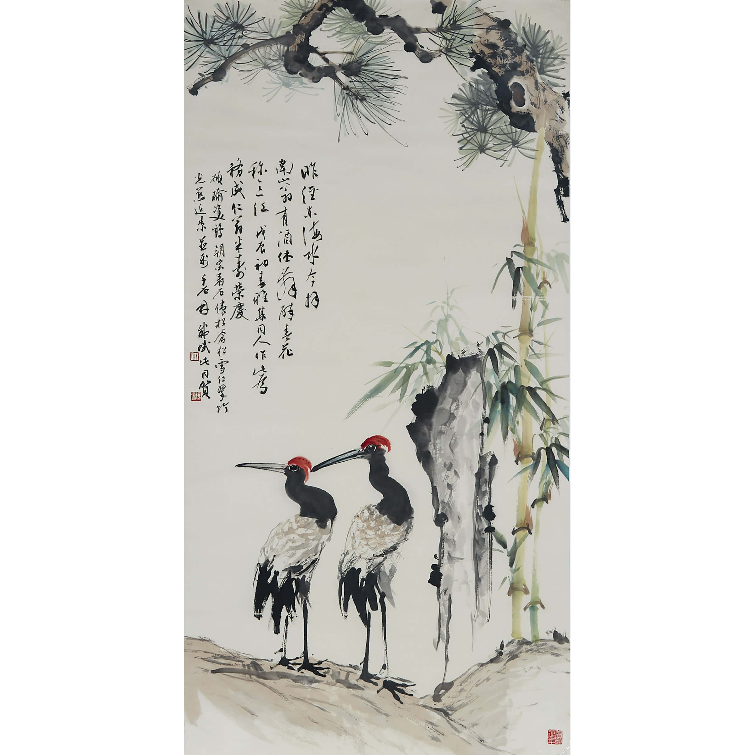 Huang Shuoyu (1941-), A Pair of Cranes